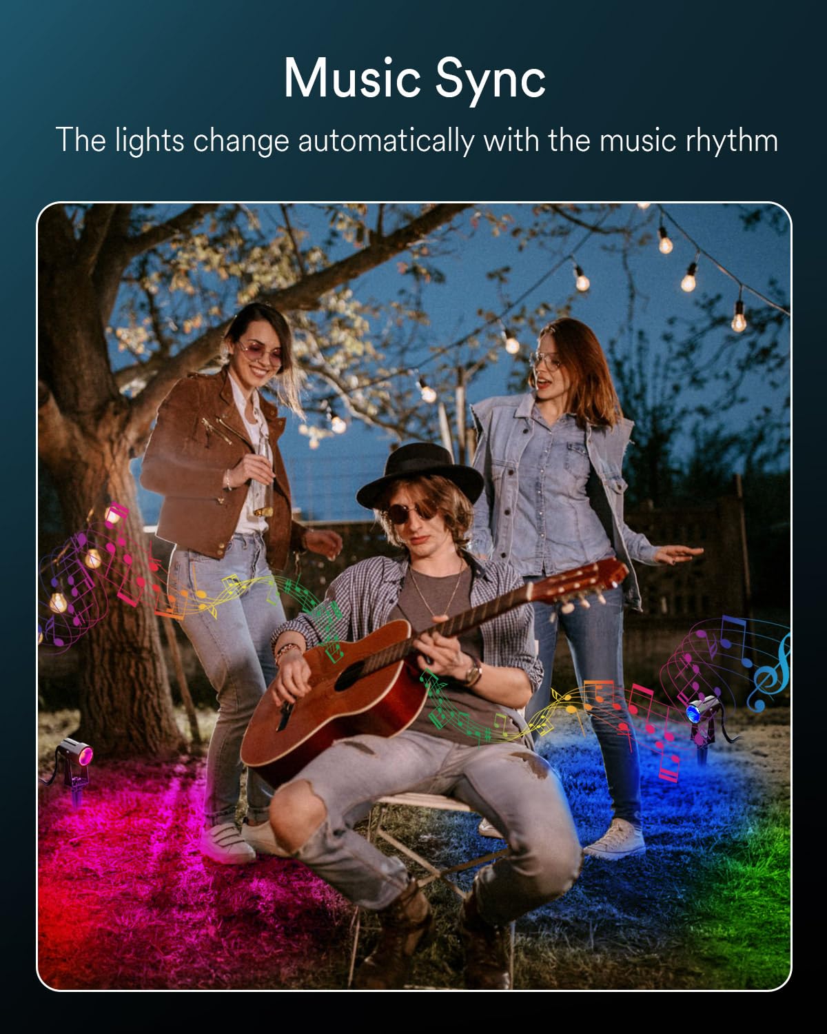 Ligency Smart Landscape Spotlights, 4 Pack Wired Rgbw Led Accent Outdoor Spot Lights, Waterproof Outside Low Voltage Up Lighting