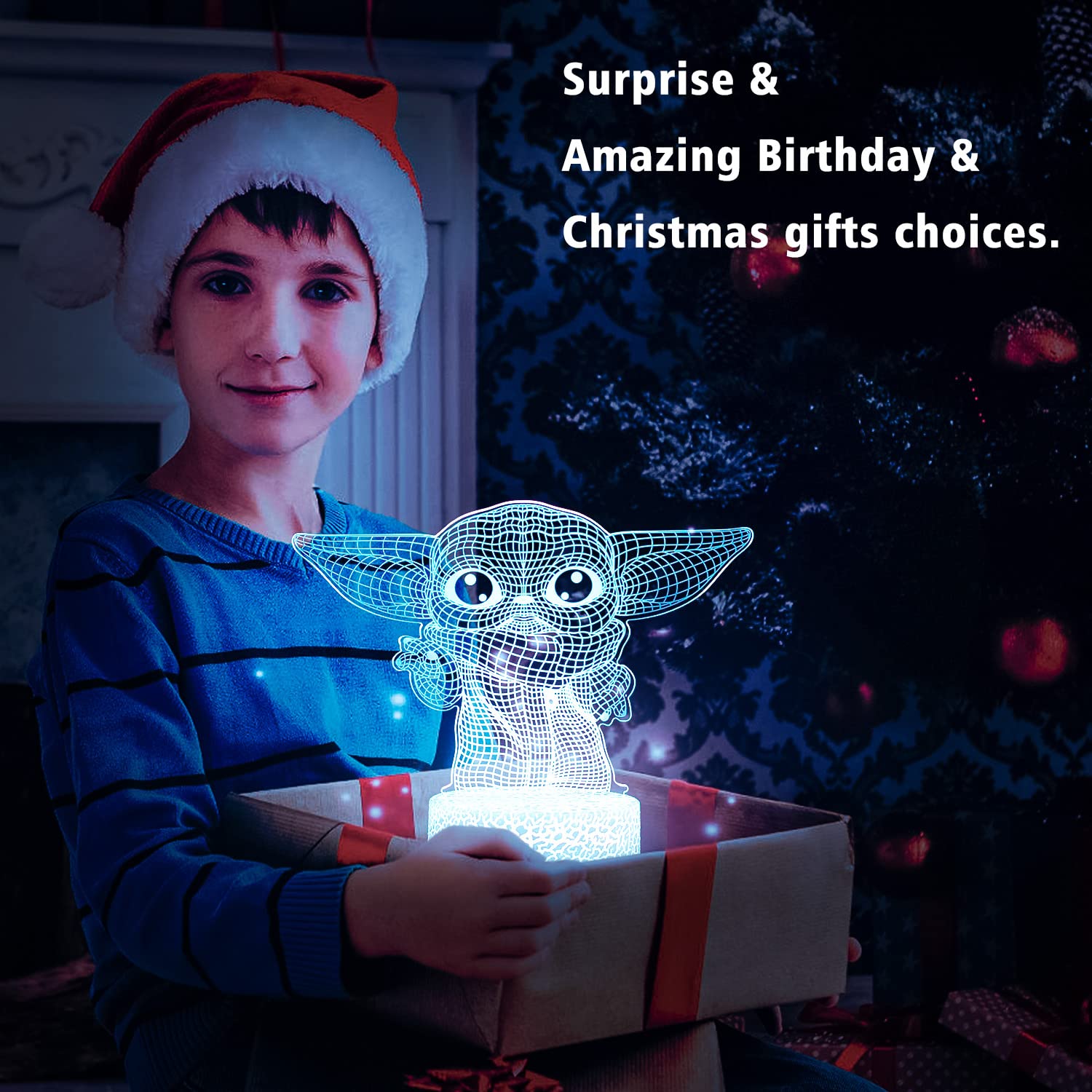 Star Wars 3D Night Light:Baby Yoda Led Lamp With Remote Control And Smart Touch, Led Desk Lamp Yoda Star Wars Lamp For Room Deco