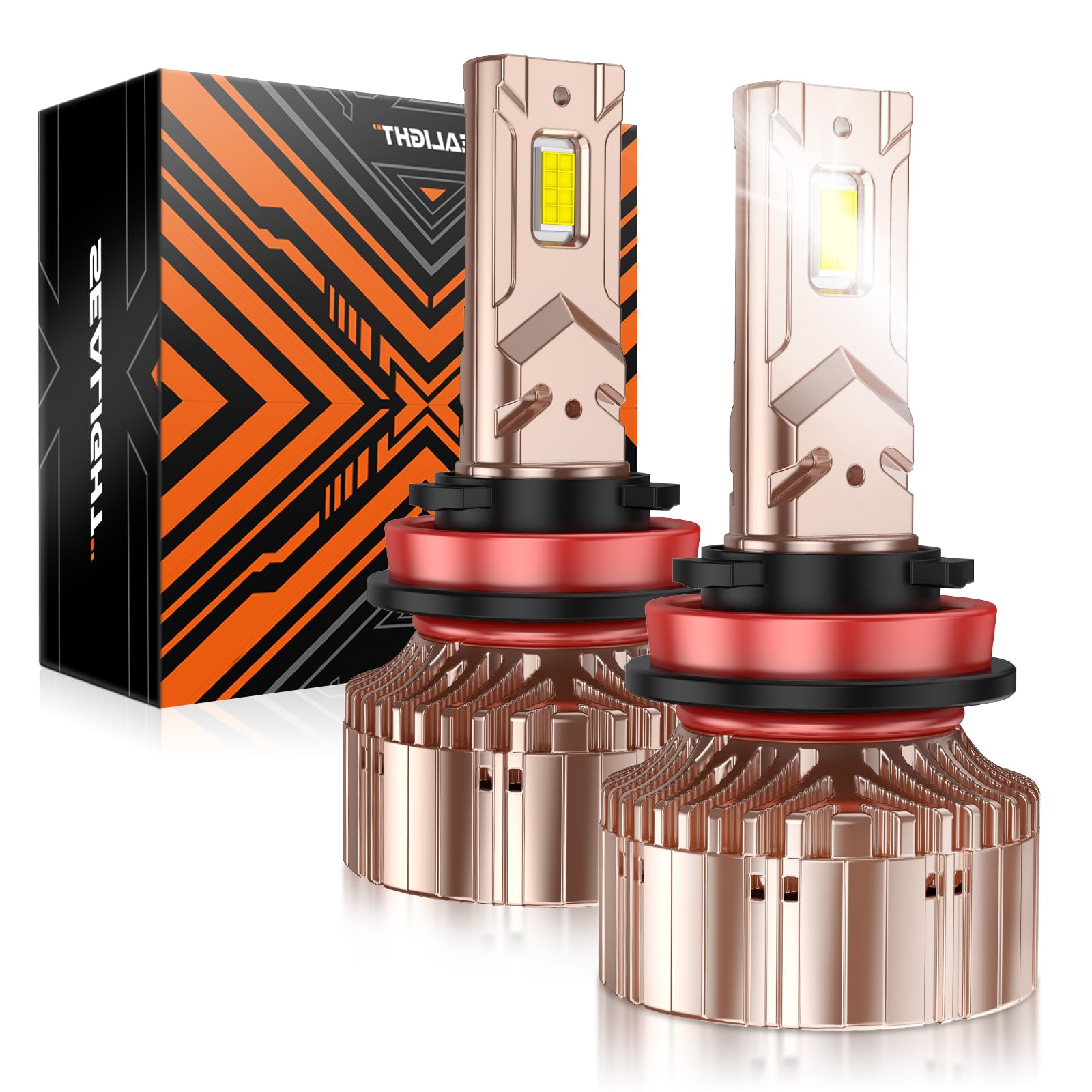 SEALIGHT H11/H8/H9 Bulbs 84,000LM 900% Brightness Light Bulbs, 6500K Cool White Bulbs with 25000RPM Fan, Plug and Play ATV/UTV, 