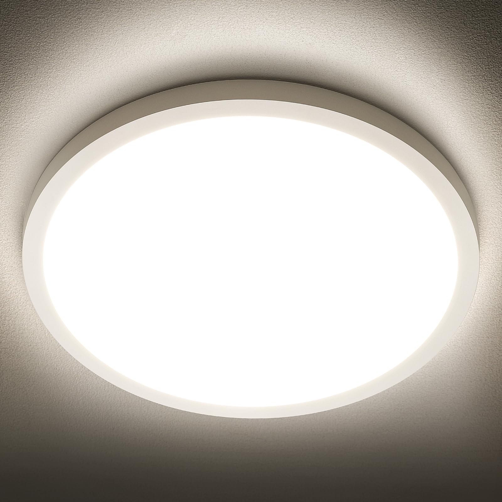 SunRider LED Flush Mount Ceiling Light Fixture, 4000K Neutral White, 2400LM, 12 Inch 24W Round Ceiling Lights, 240W Equiv. Panel