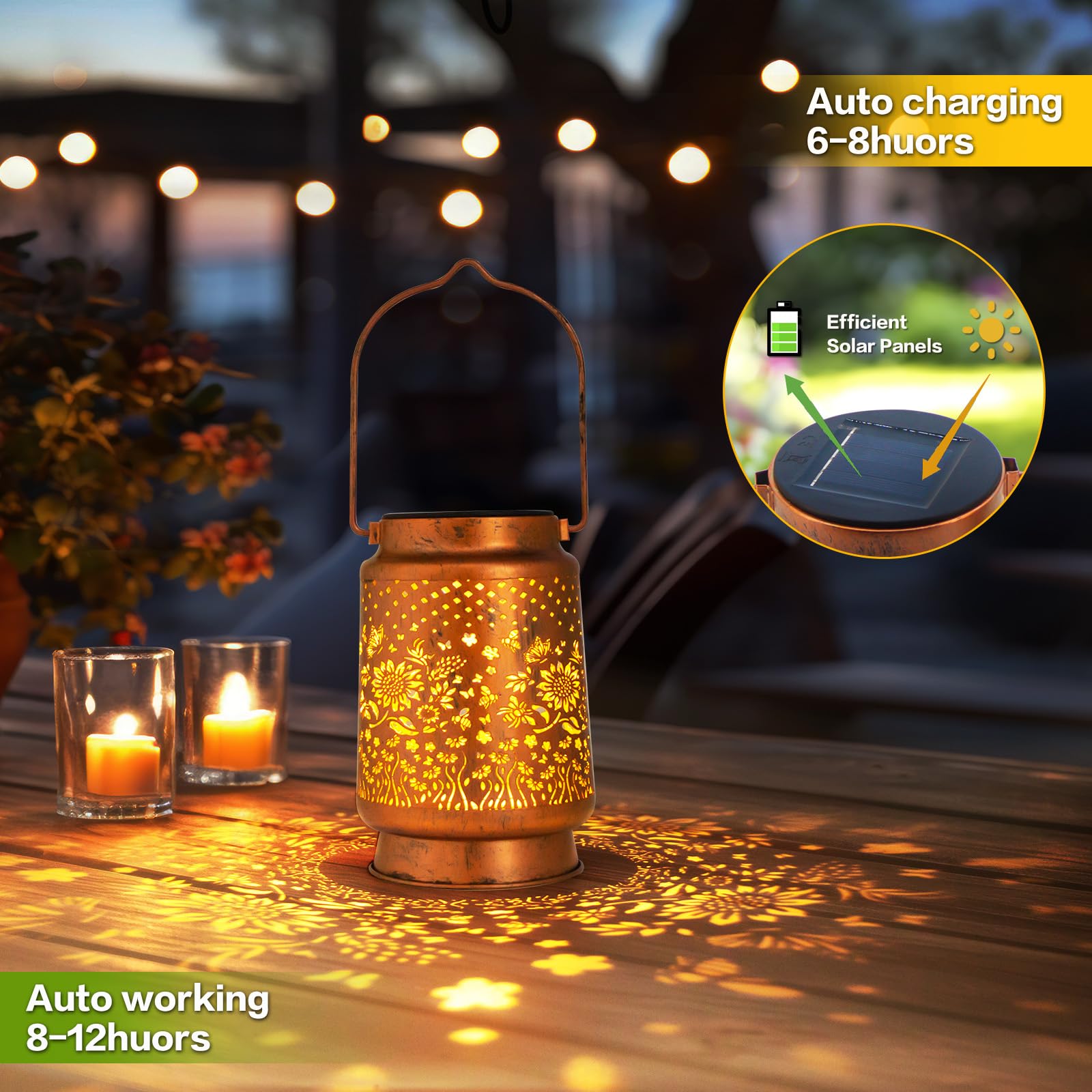 Solar Lanterns Outdoor Garden Decor Sunflower Birthday Retirement Gifts For Women  Mom  Grandma  Friend  Thanksgiving  Decorative Waterproof Hanging Led For Yard  Patio  Lawn  Landscape  Backyard