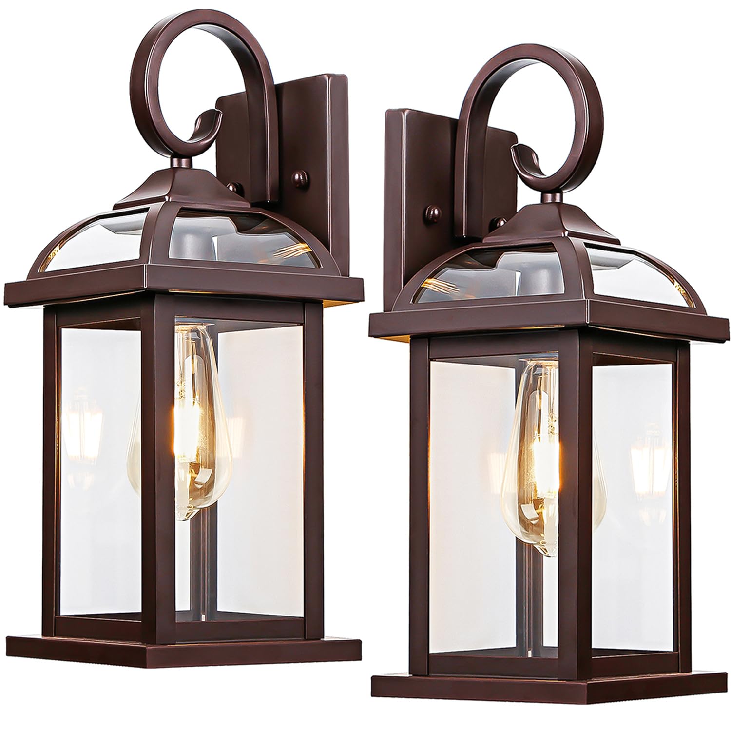 Roravilila Oil-Rubbed Bronze Outdoor Wall Lanterns, 2-Pack Ip65 Waterproof Sconces