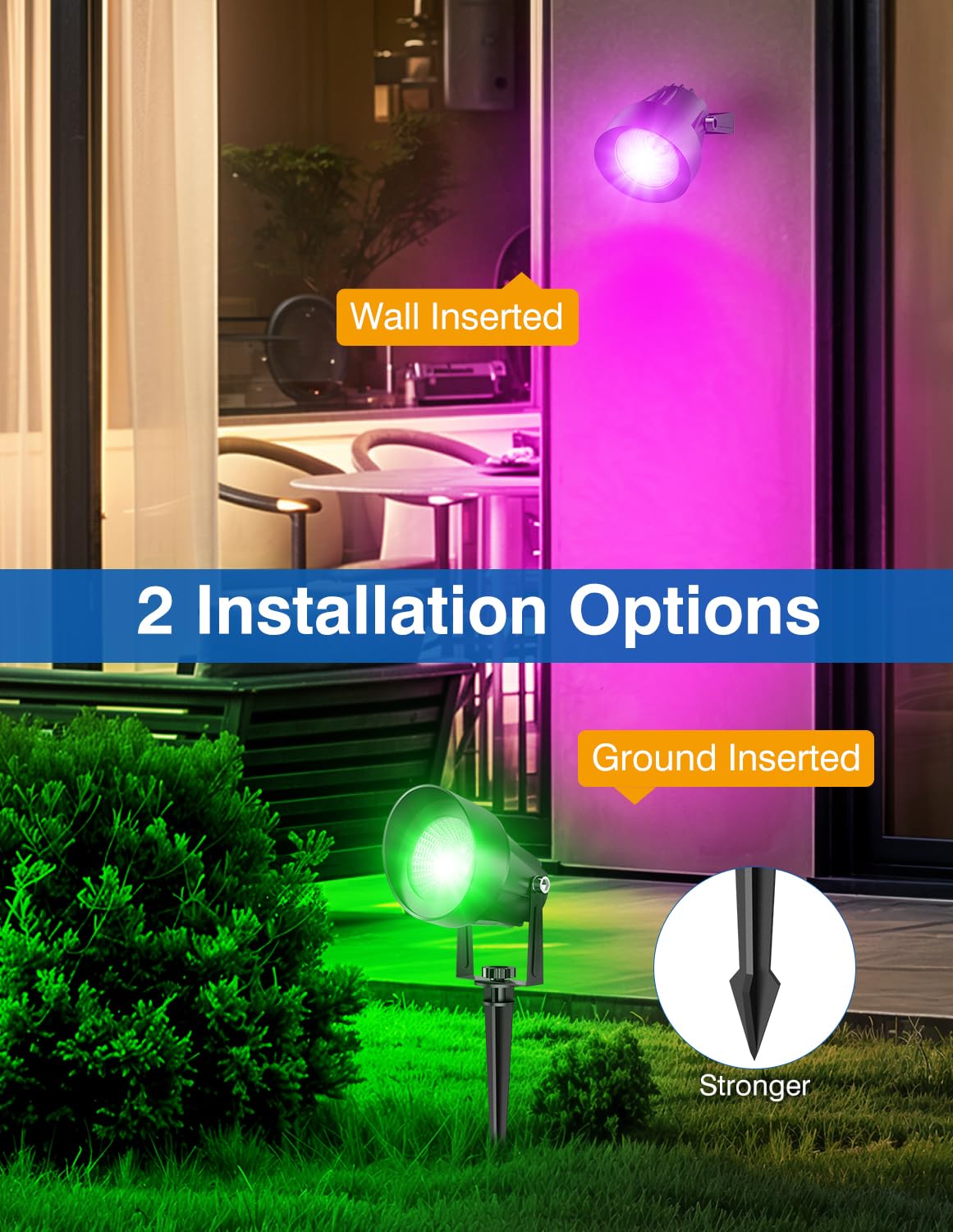 Crepow Spot Lights Outdoor  Smart Rgbw Led Color Changing Landscape Lighting With App And Remote Control  Music Mode  Diy Scenes  Timing  Ip65 Waterproof Spotlight Plug In For Yard Garden  4 Pack