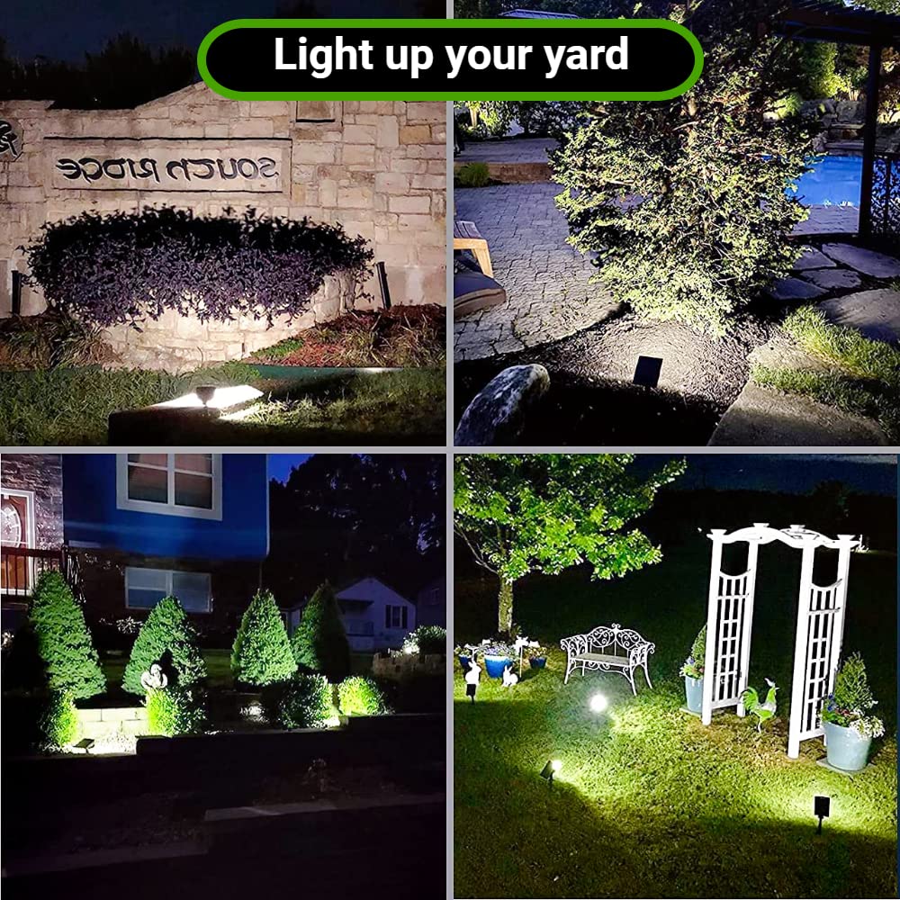 CLAONER Solar Spot Lights - 32 LED, 3 Lighting Modes, IP65 Waterproof, 2 Pack, Cold White, High-impact ABS Plastic