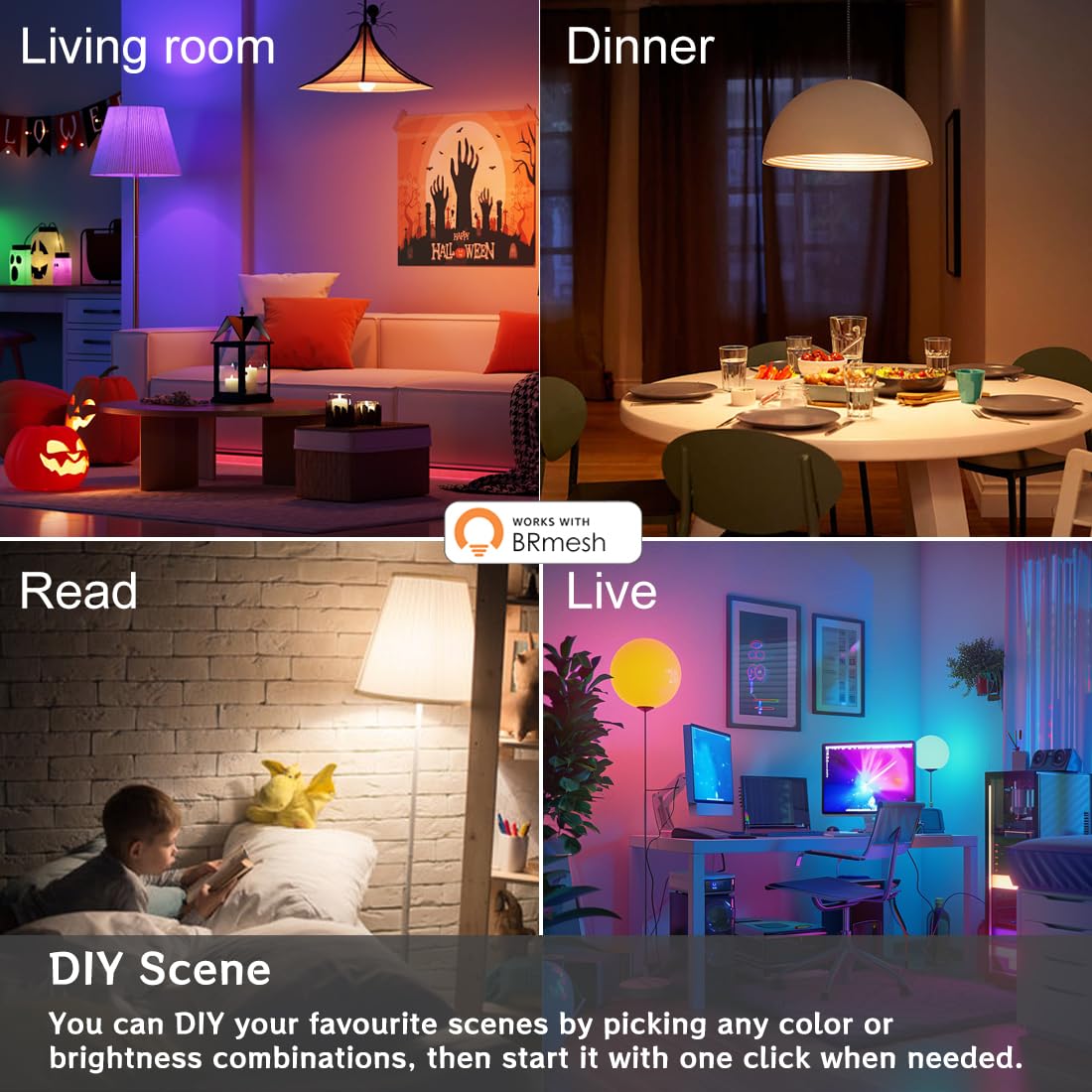Ucb Smart Light Bulbs 130W Equivalent, Color Changing Light Bulb, Work With Alexa Only, 16 Million Colors Rgbww, Music Sync, Diy