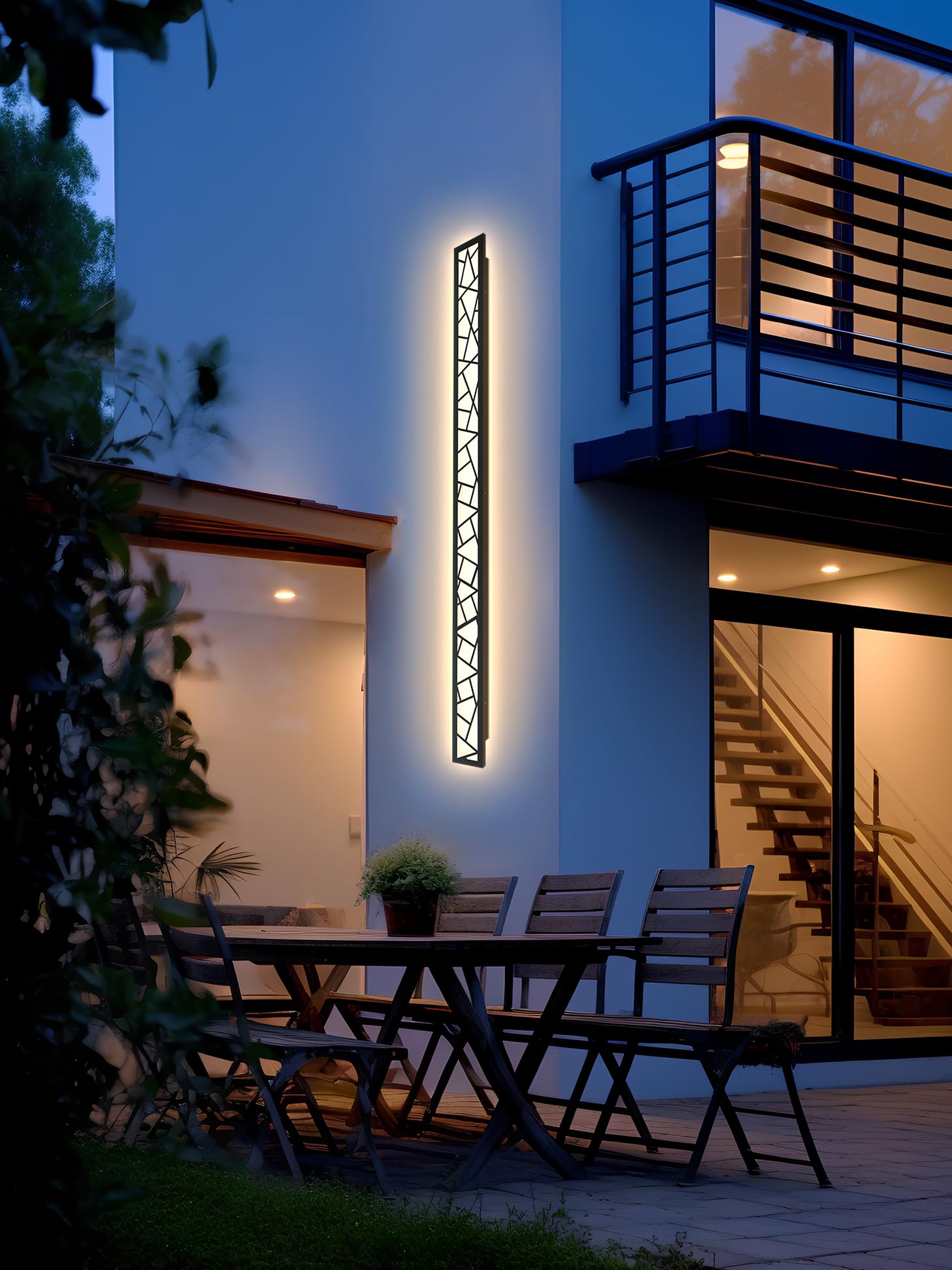 Truwella Outdoor Wall Lights 59.1Inch Modern Outdoor Wall Sconce Led Long Wall Sconces Black Front Porch Light Waterproof Led Wall Light Ip67 3000K Exterior Lighting Fixtures