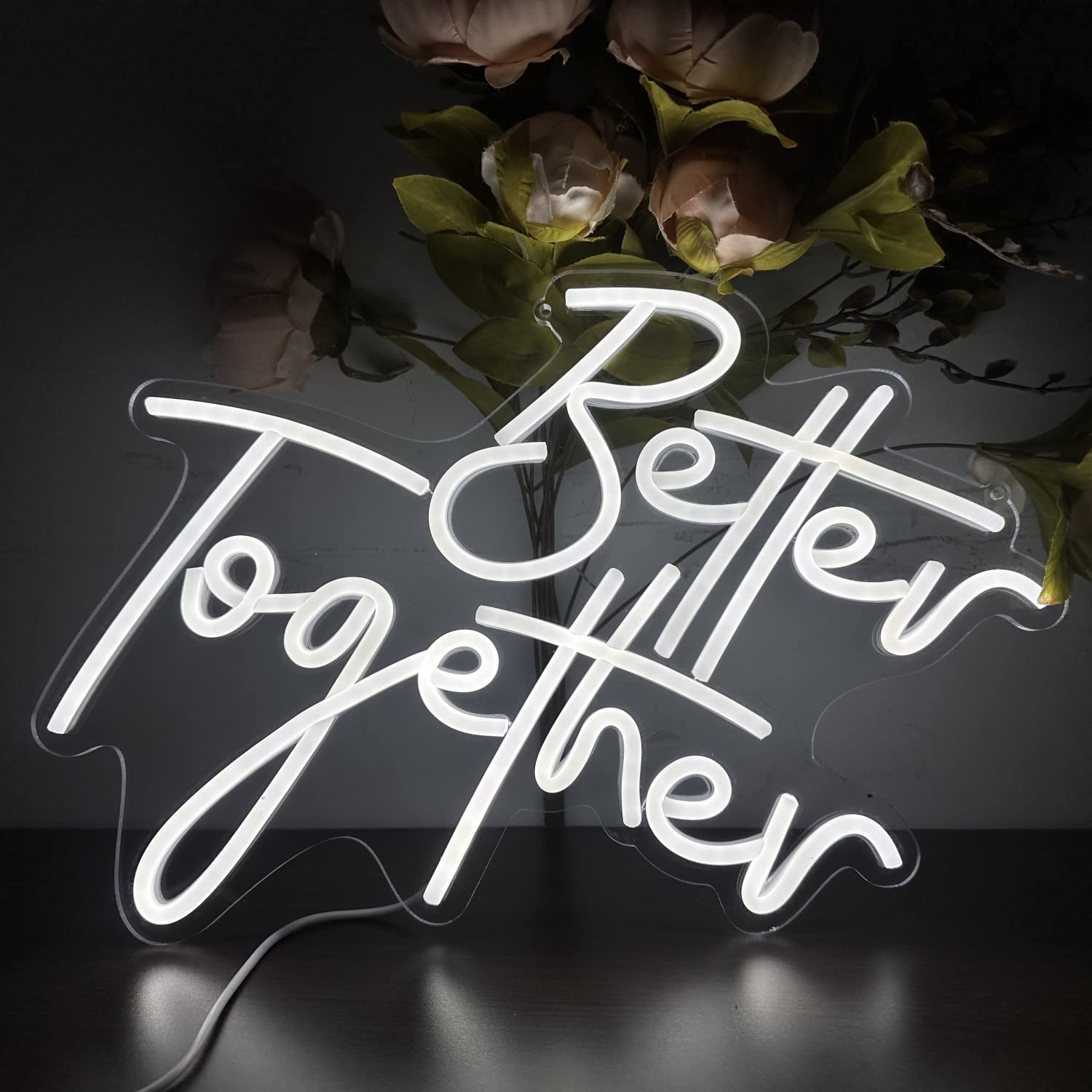 Ulalaza LED Neon Sign Night Light for Wall Décor, 17.7inx9.8in, Acrylic, USB, Blue, Model TT10233-06Better2GH-WHI