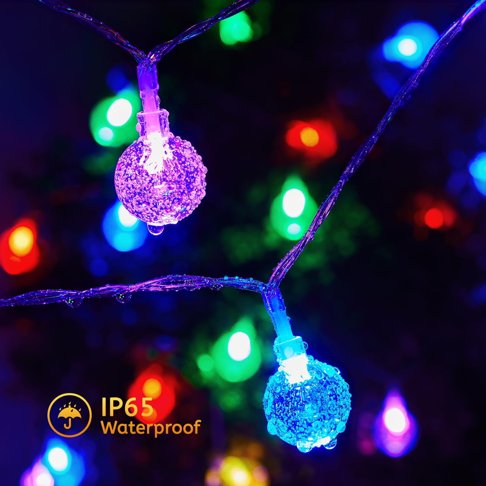 Minetom Usb Globe String Lights - 17 Ft 50 Led Color Changing Globe Fairy Lights With Remote And Timer, 16 Single Colors And 7 Modes Twinkle Lights For Bedroom Dorm Tent Bed Patio Christmas Party