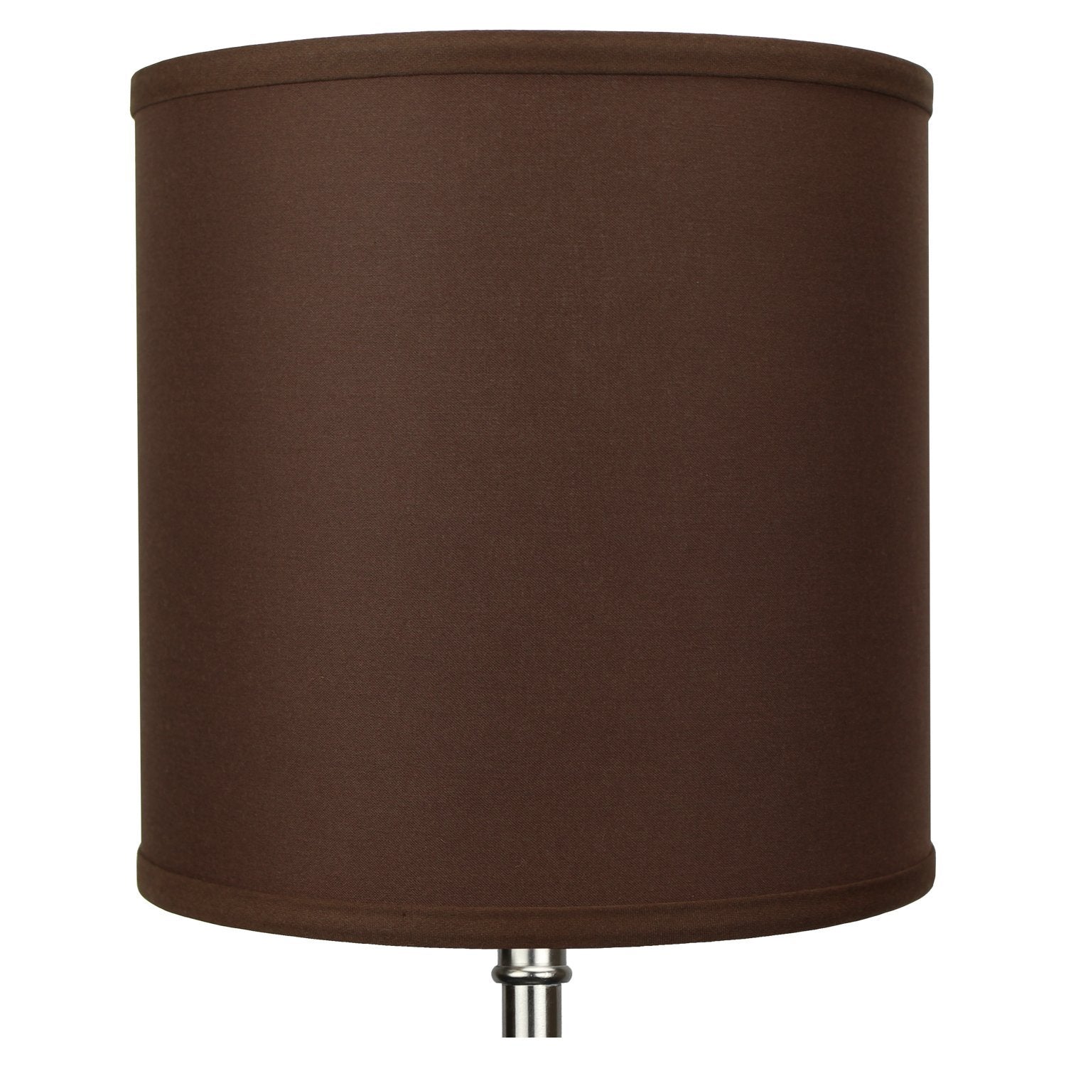 FenchelShades.com Fabric Drum Lampshade, 10" Top & Bottom Diameter, 10" Height, Linen Coffee, Model 10-10-10-W-L-COF