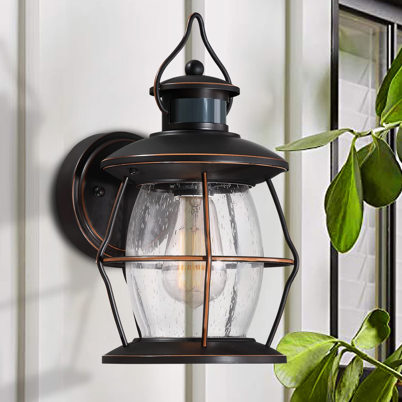 MrSconce Motion Sensor Outdoor Wall Lights, Advanced Dusk to Dawn Exterior Fixtures Wall Sconce, Porch Light Wall Mount for Outs