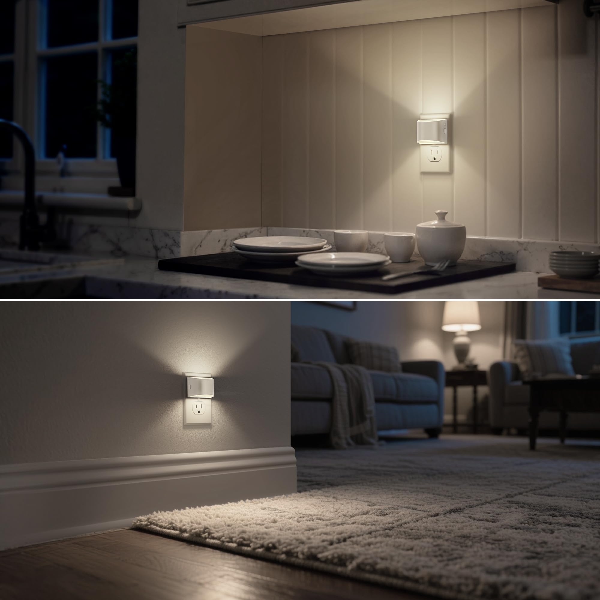 Doresshop Led Night Light[2 Pack]  Night Lights Plug Into Wall  3 Level Brightness Adjustable Plug In Night Light  Dusk To Dawn Sensor Nightlights For mature-themeds Bedroom Bathroom Hallway 5000K White Cover