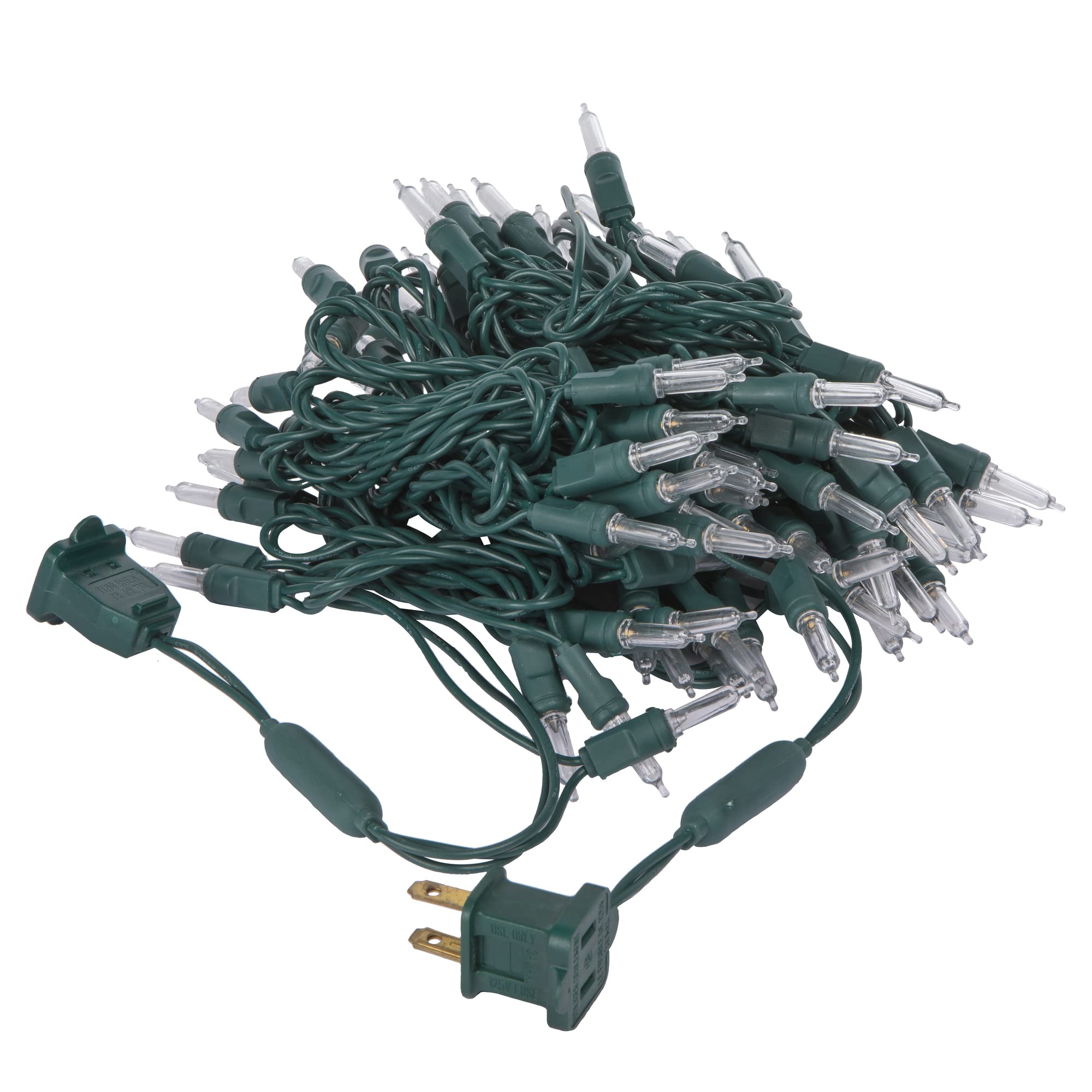 Vickerman LED Christmas Light Set, 100Lt, Warm White, Green Wire, Model X4G7101PBG, Durable Indoor Lights