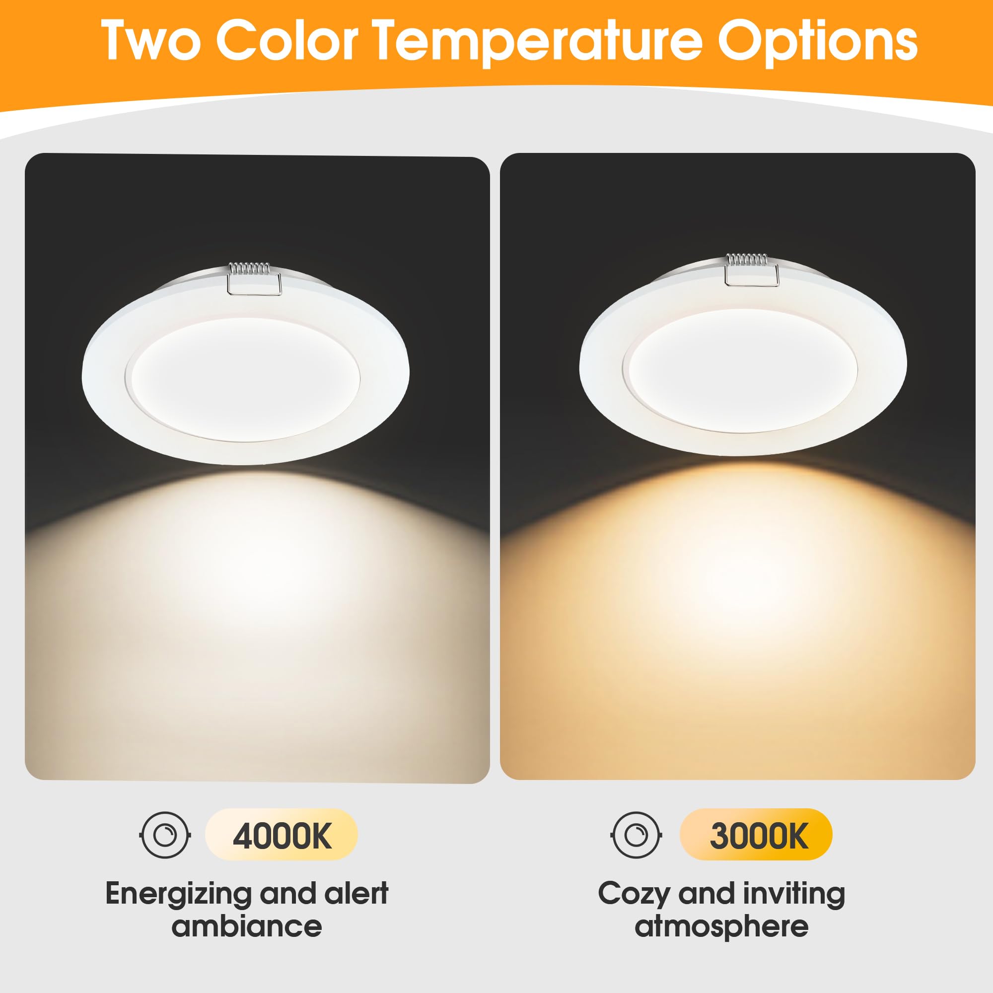 Gzv Rv Puck Light  Rv Led Recessed Ceiling Lights  Dc 12V Led Light For Under Cabinet Camper Van Truck Motorhome Interior Lighting  4 Pack (3000K With White Finish Warm Light)