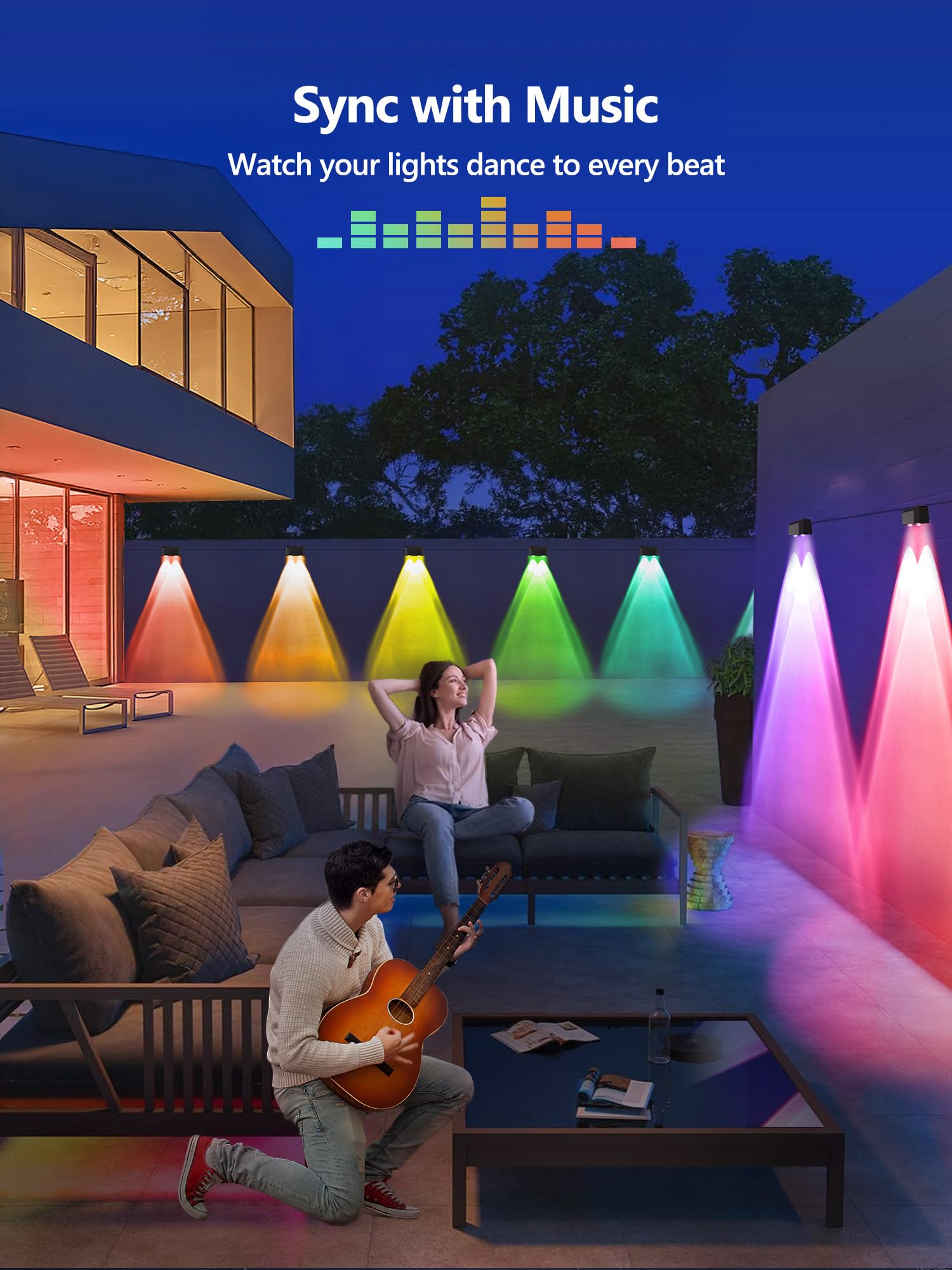 Brizled Smart Outdoor Fence Lights  12 Lamps Tunable White + Rgb Deck Lights App Controlled Compatible With Alexa & Google Home  Music Sync Fence Outdoor Lighting For Garden Backyard Yard Home Decor
