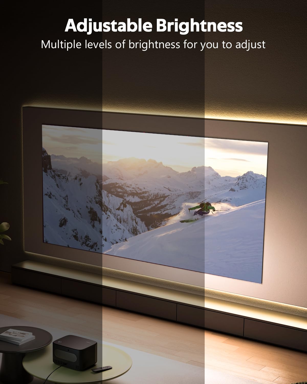 Samsion 5V Cob Led Strip Light For Bedroom 16.4Ft Usb Led Light Strip Warm White 3000K With Dimmer 320Leds/M Flexible Led Tape L