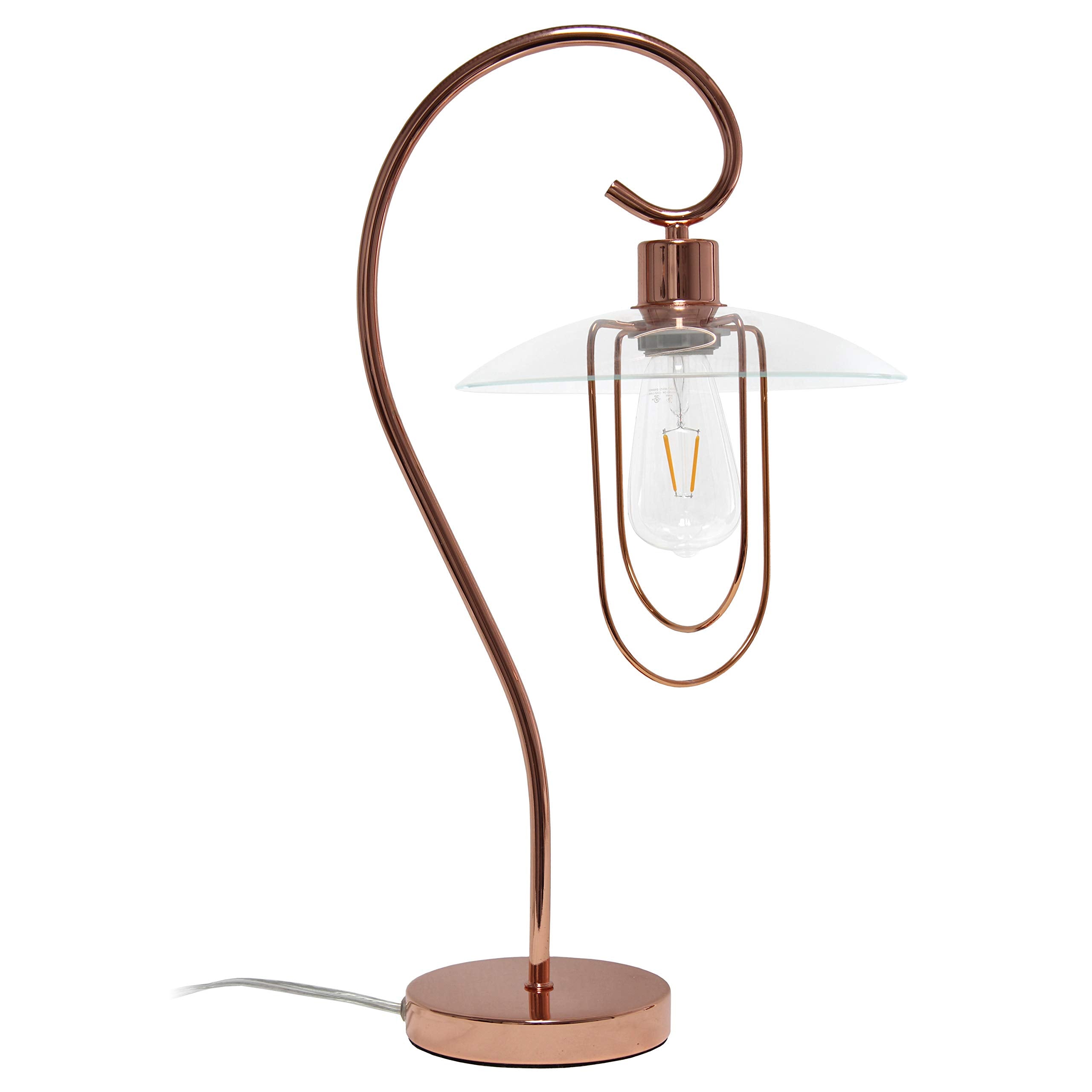 Simple Designs Lt1086-Abs Modern Metal Table Lamp, Antique Brass Finish, Iron Construction