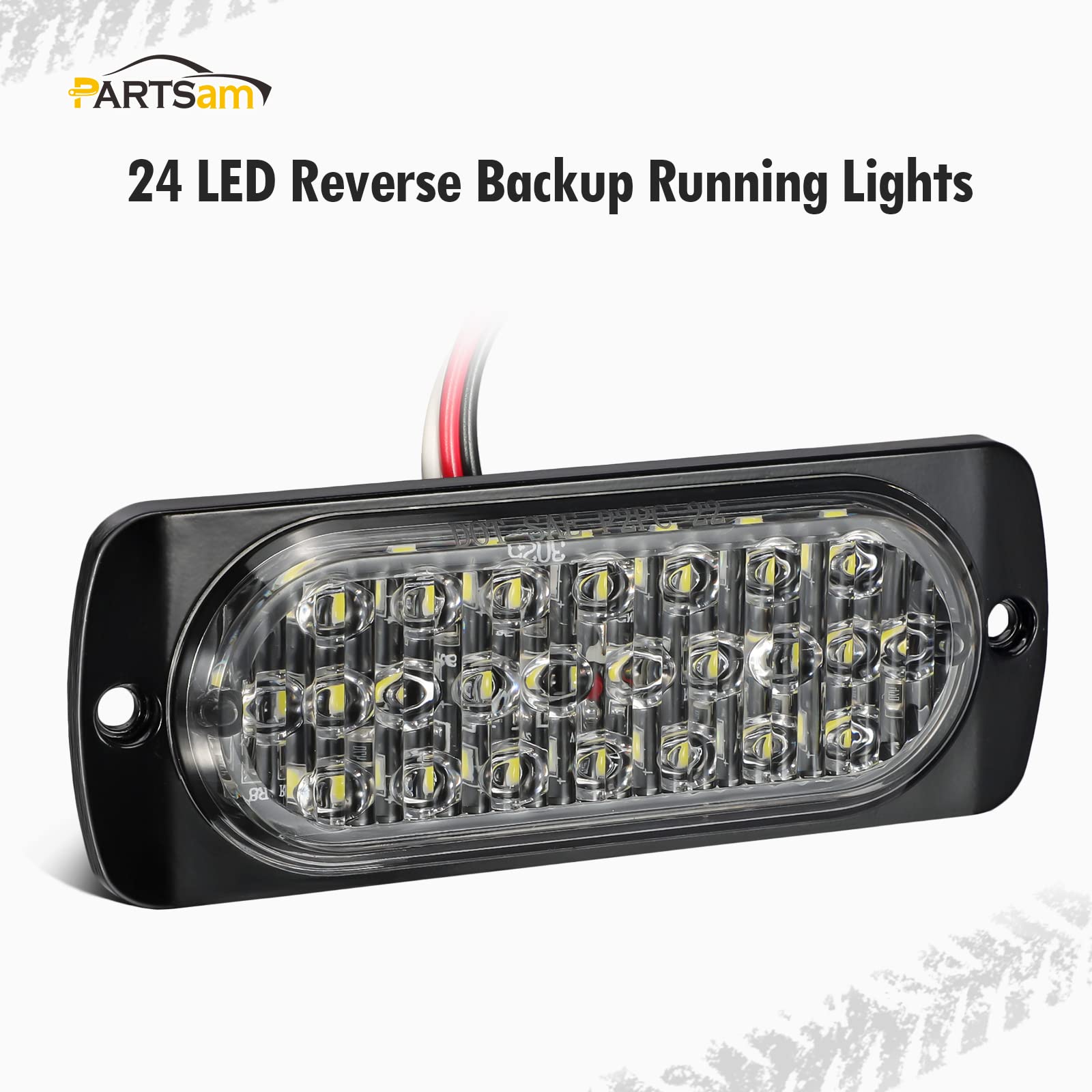 Partsam 2Pcs 4.4" White 24 LED Trailer Side Marker Lights, IP67 Waterproof Aluminum Surface Mount for RV, Truck, Motorcycle