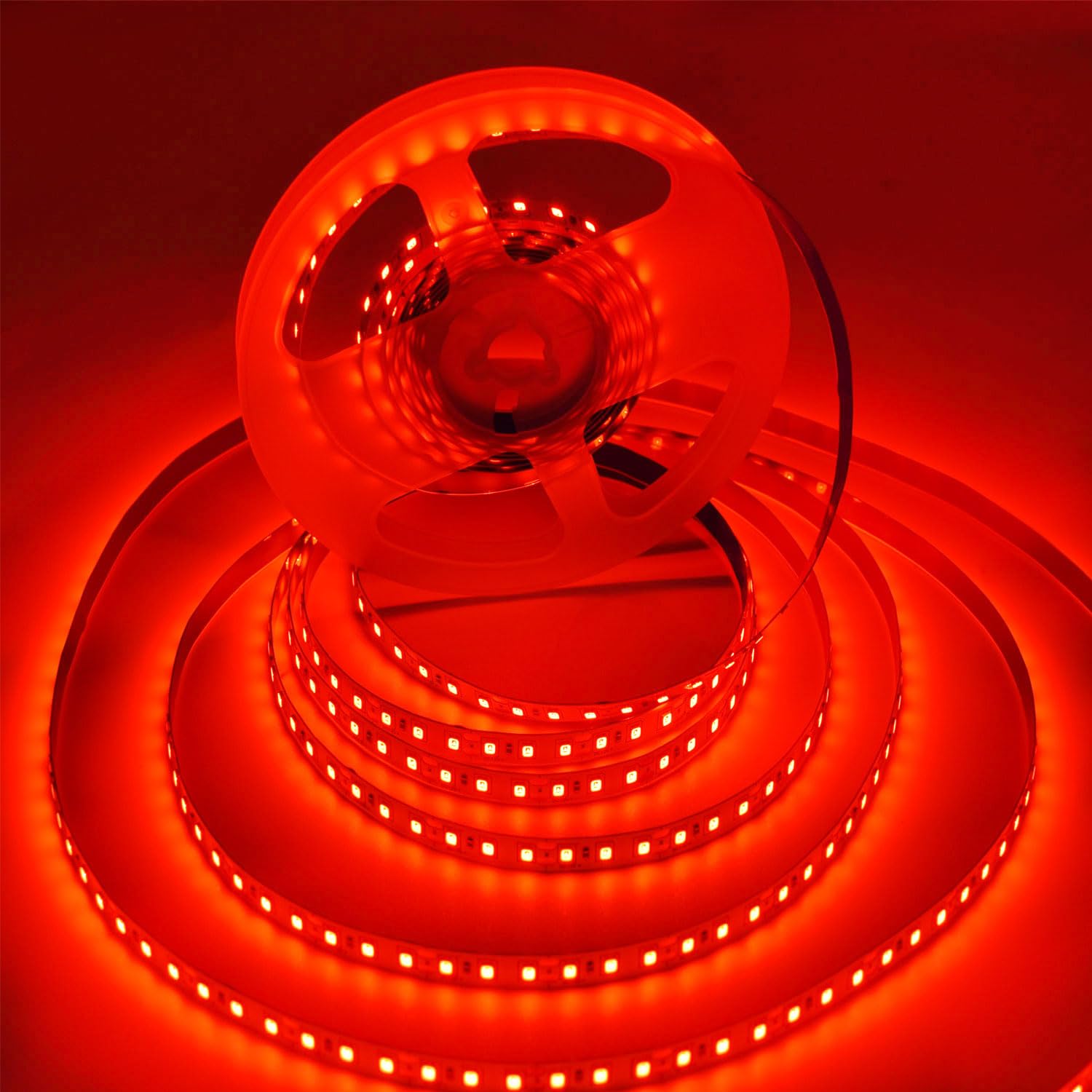 SUYOOULIN LED Band Lights  AC 110V -130V 16.4ft/5m SMD 2835 600 LEDs Light Bands  15000LM Flexible Waterproof IP68 LED Ribbon for DIY Christmas Home Indoor Outdoor Decor(Red)
