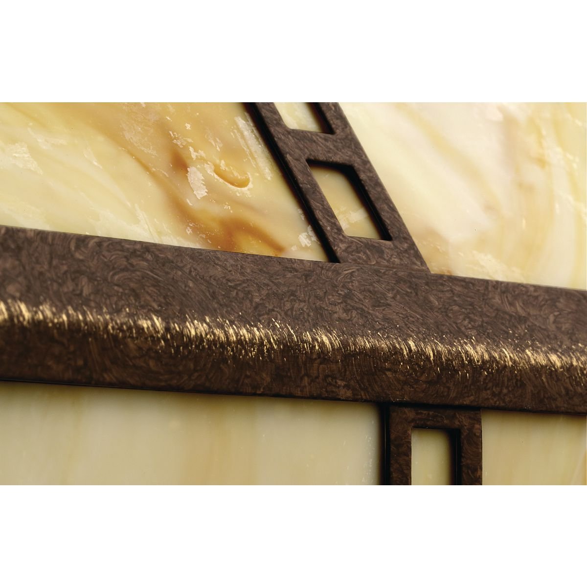 Progress Lighting Wall Lantern, 1-Light, Aluminum, Honey Art Glass, 6-5/8in x 10-1/2in, Weathered Bronze, Model P5628-46