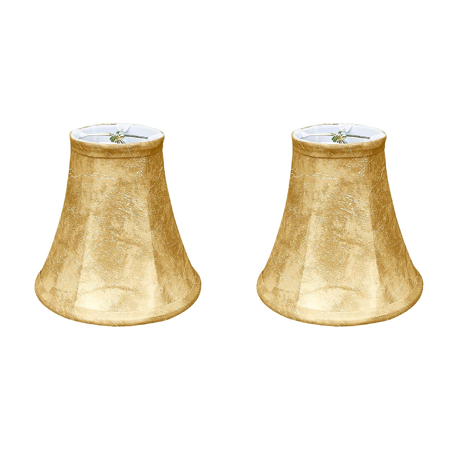 Royal Designs, Inc. True Bell Basic Lamp Shade, 4inx8inx7.25in, Faux Leather, Mouton, Set of 2, Model BS-704RC-8MT-