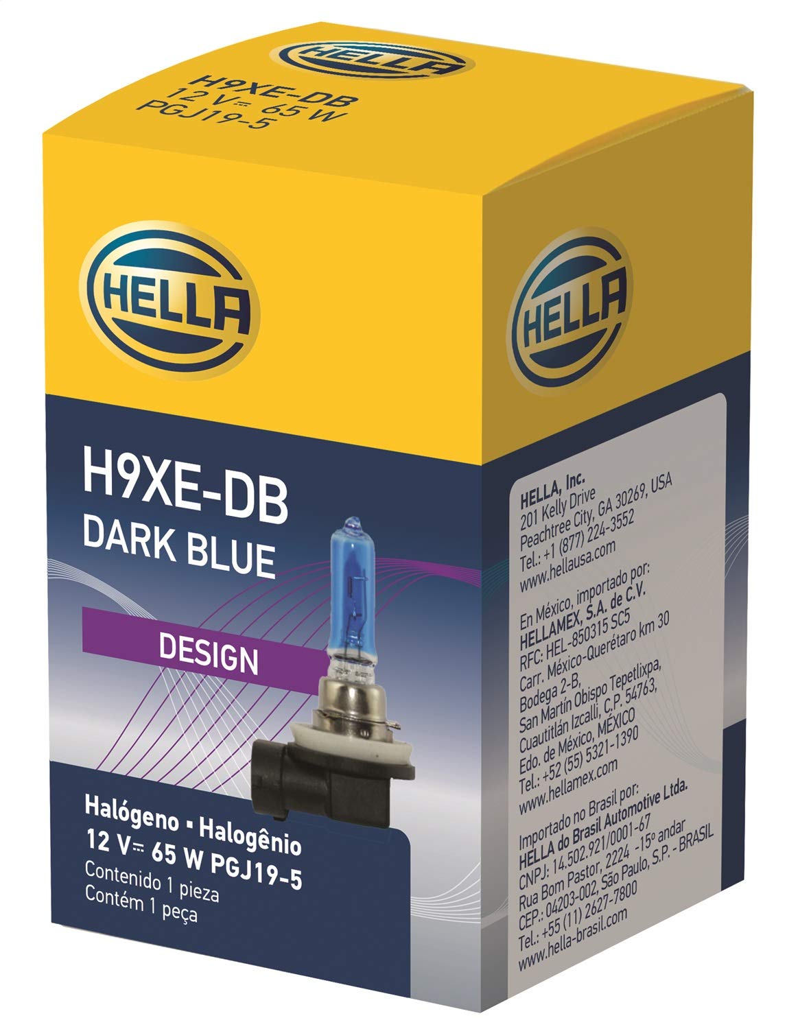 HELLA H9SB Halogen Bulb, 12V 65W, Standard Size, Multi Color