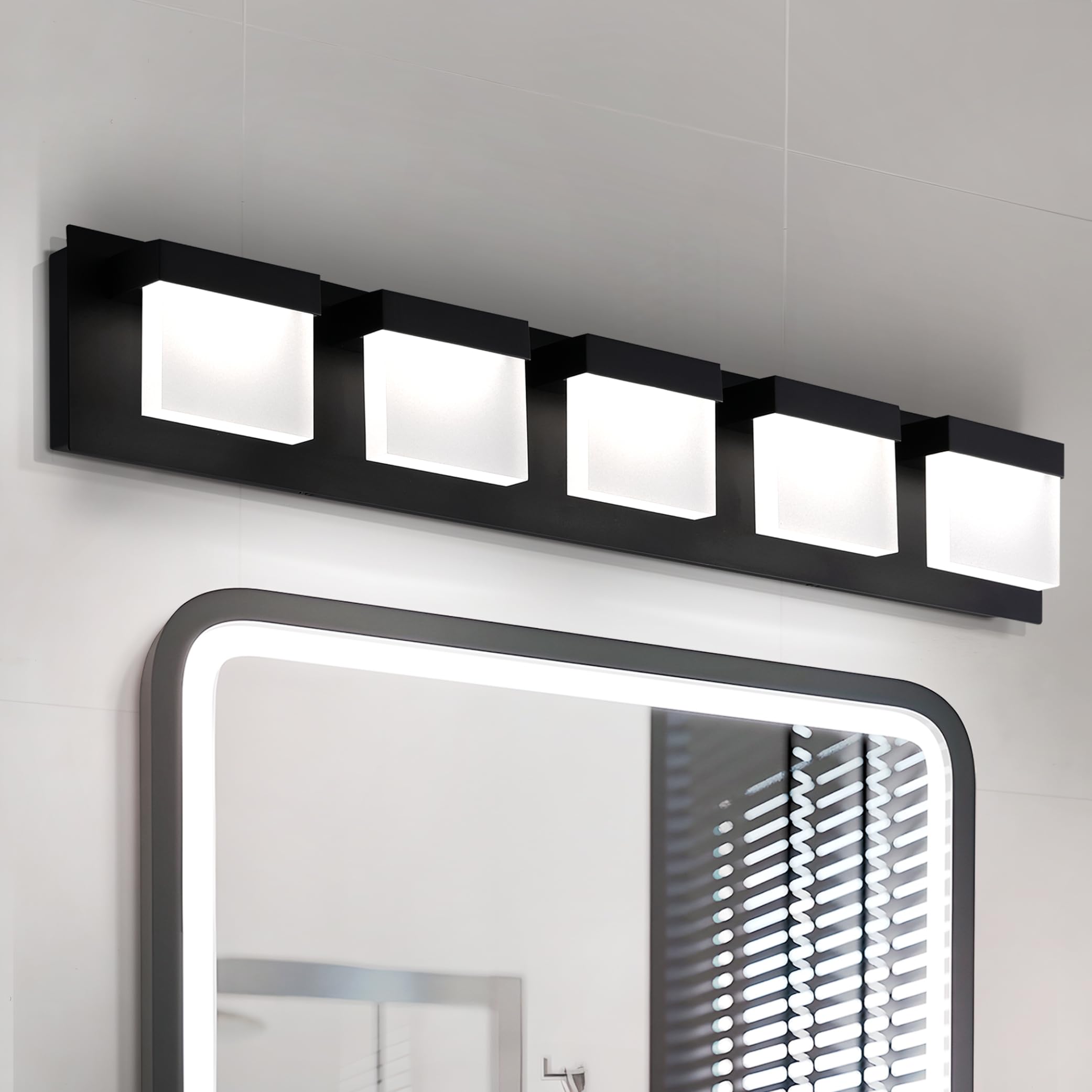 Asd Led 30 Inch Bathroom Vanity Light Fixture | 5-Lights 28W 1600Lm 3000-5000K 120V | 3Cct, Dimmable, Etl Listed | Over Mirror L