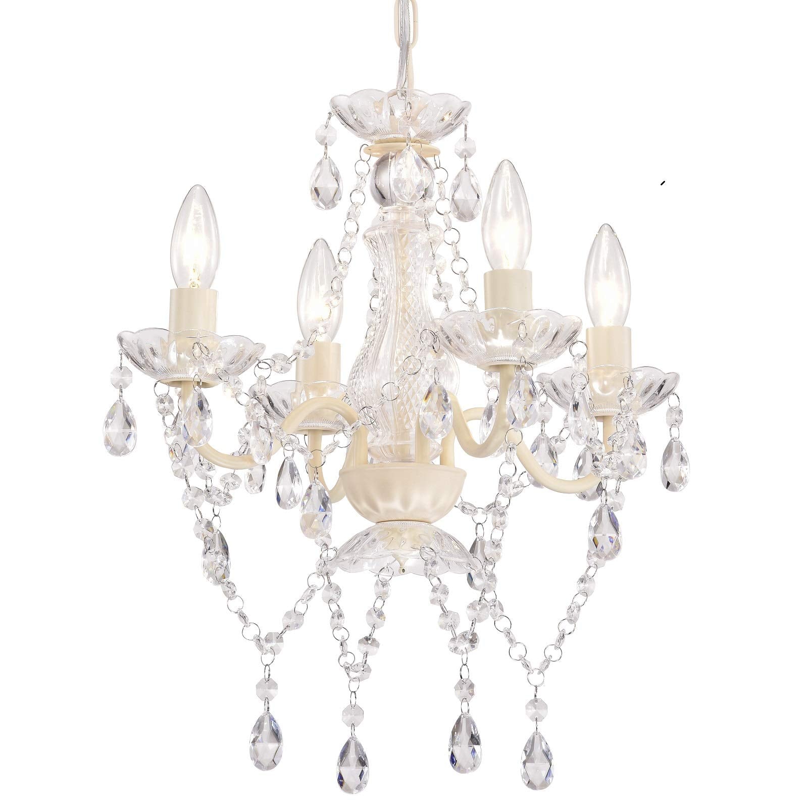 LaLuLa Mini Crystal Chandelier 4 Light Acrylic Lighting Small Beige