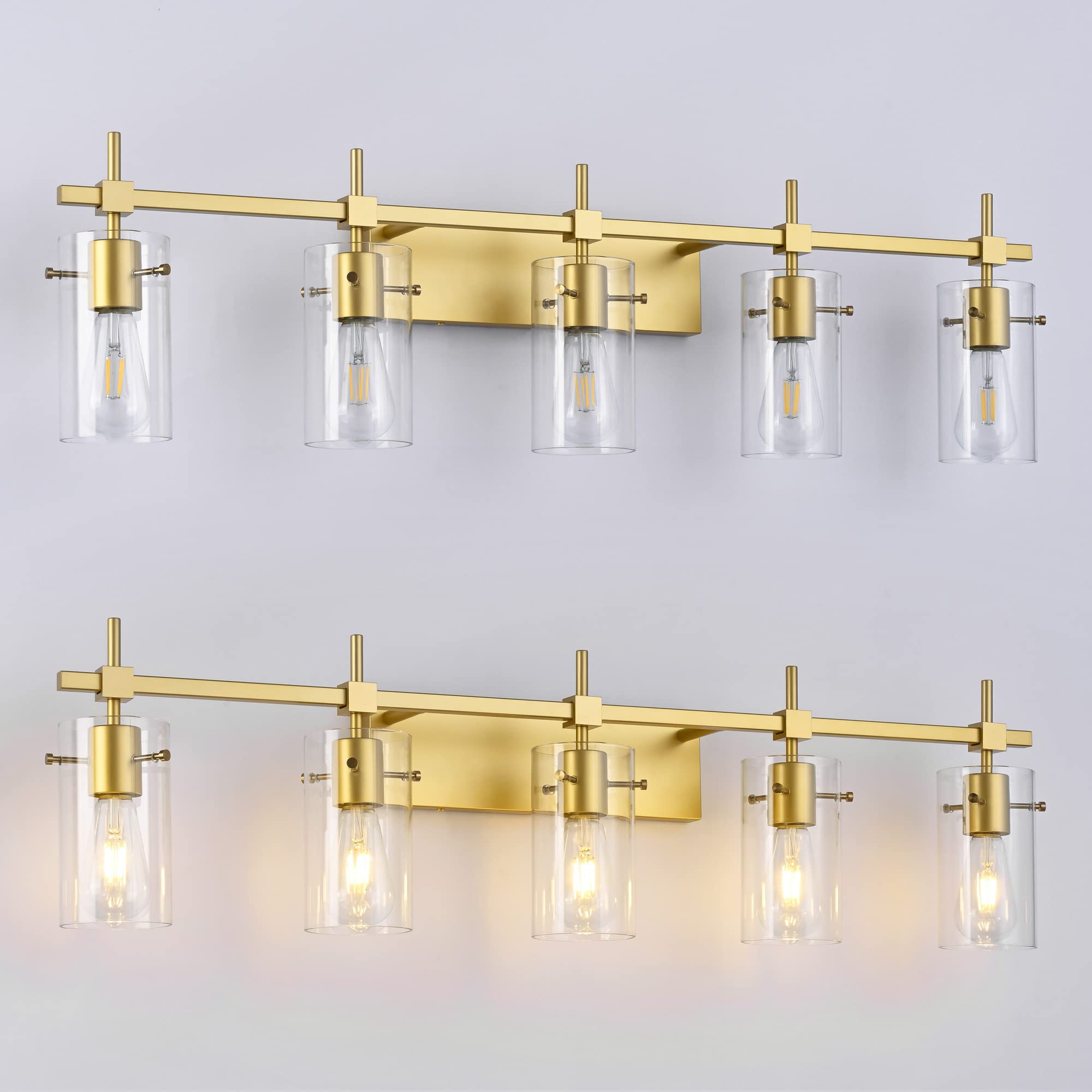 Solfart Gold Vanity Light Fixtures Bathroom Lighting Over Mirror Wall Lights 5 Lights Bathroom Light