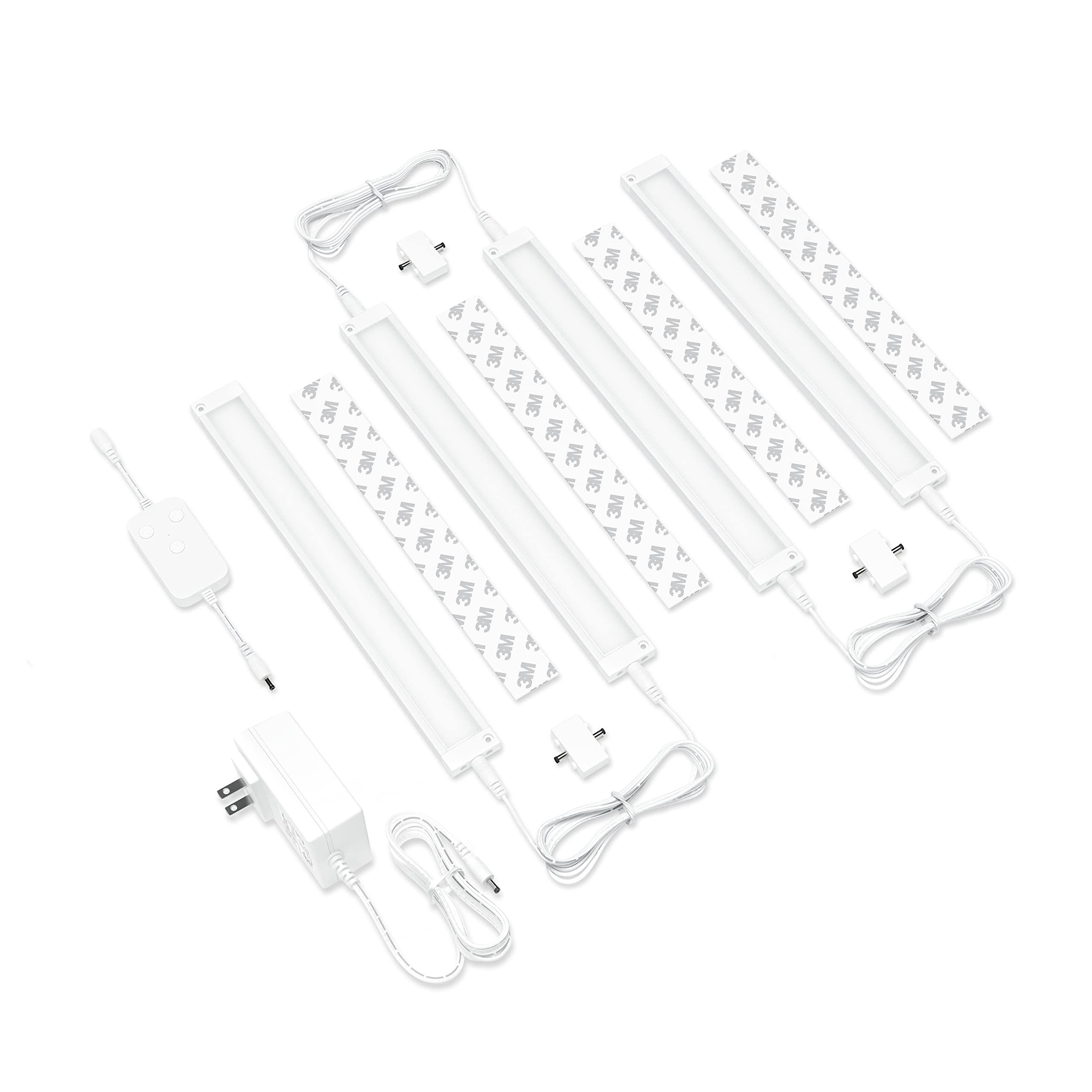 EShine LED Under Cabinet Lighting Kit, 4 Pack 12 inch, Smart Dimmable, Cool White (6000K), Model ELWS3004DC