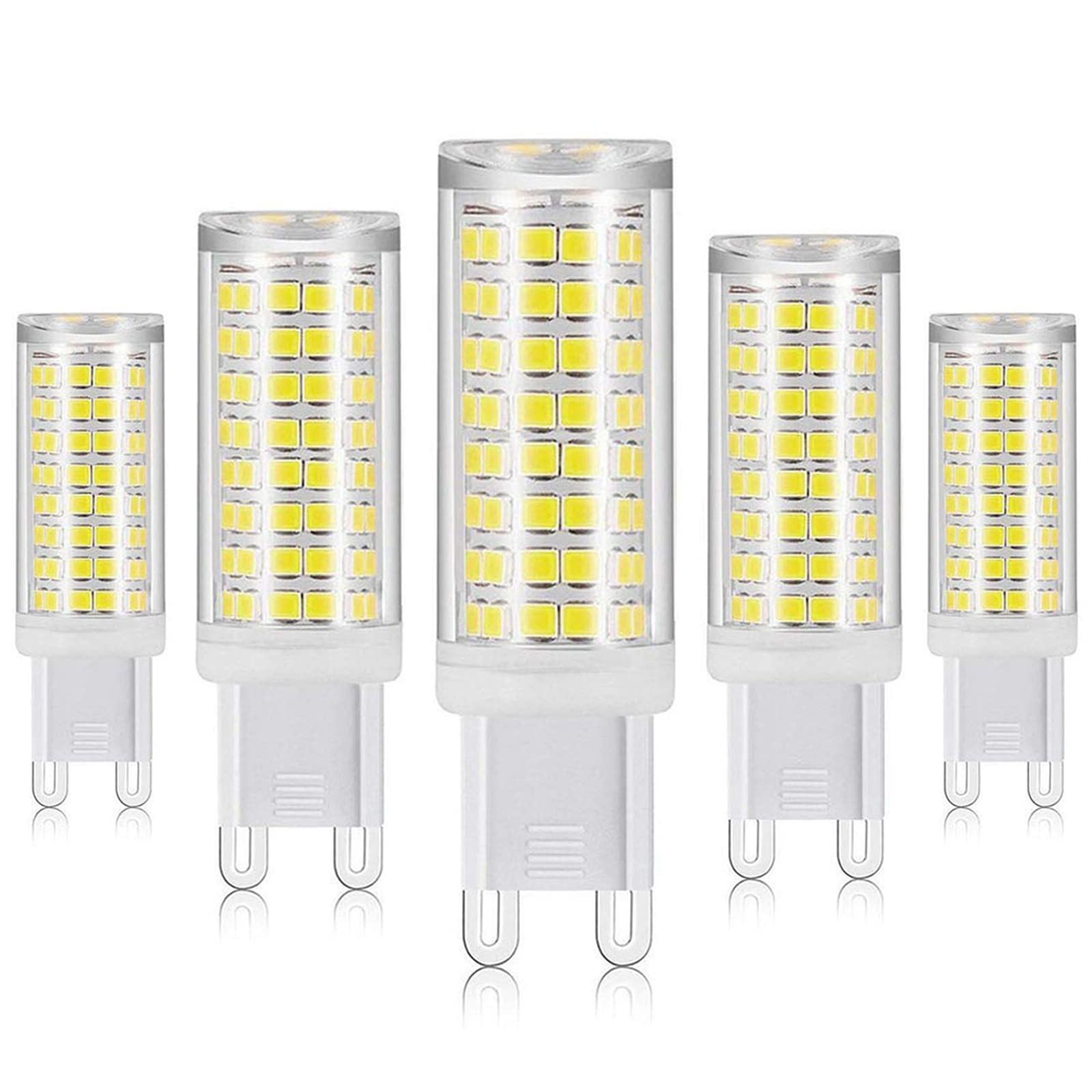 Xrzt G9 Led Bulbs White 6000K(7W) 40W 60W 75W Halogen Equivalent, T3/T4 G9 Bi-Pin Base Chandelier Light Bulbs For Indoor Lightin