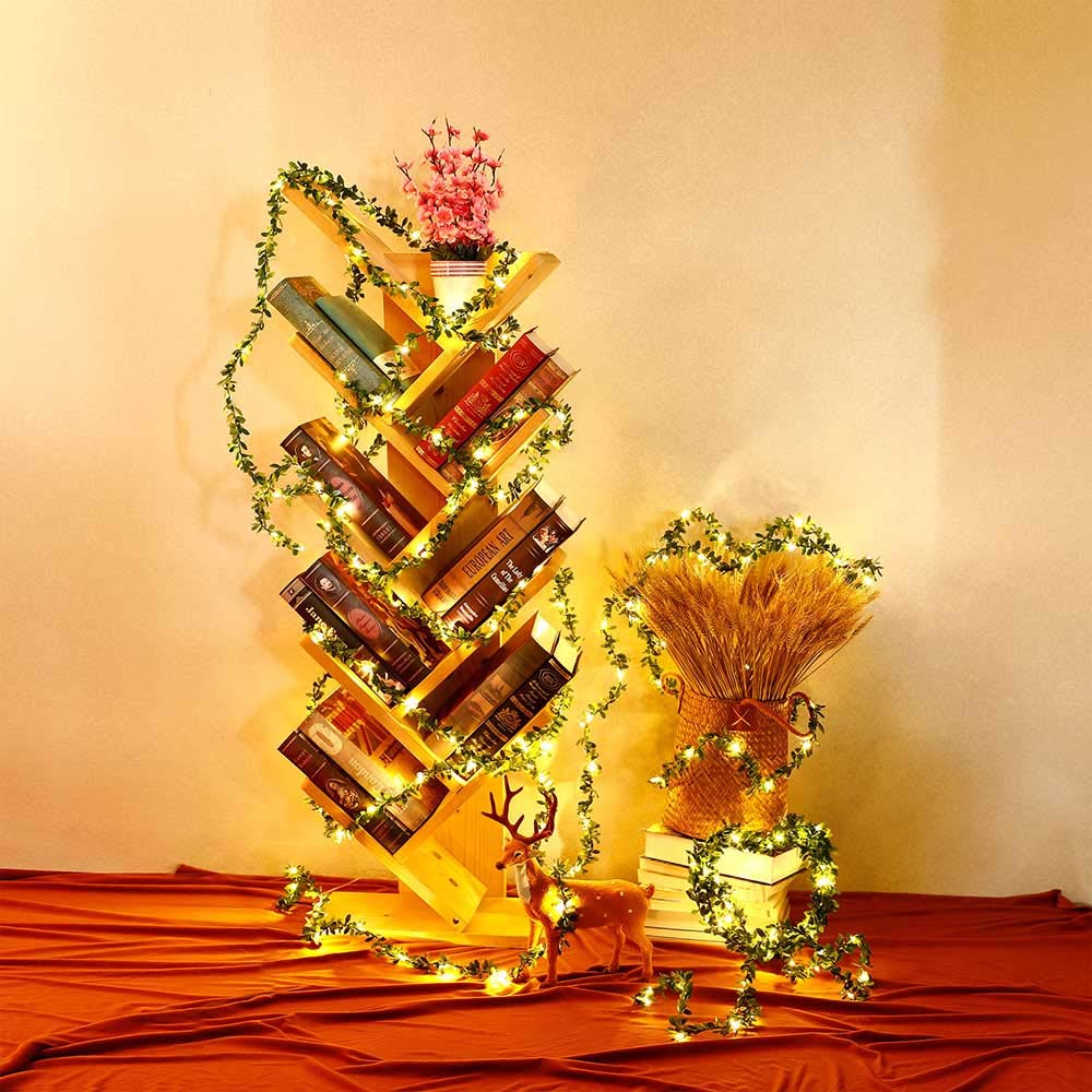 Kitstar 100Leds Usb Plug In Warm White Tiny Leaf Green Garland Fairy Light For Wedding Party Christmas Holiday New Year Garden Décor 33Ft, Indoor, Ul588 Approved