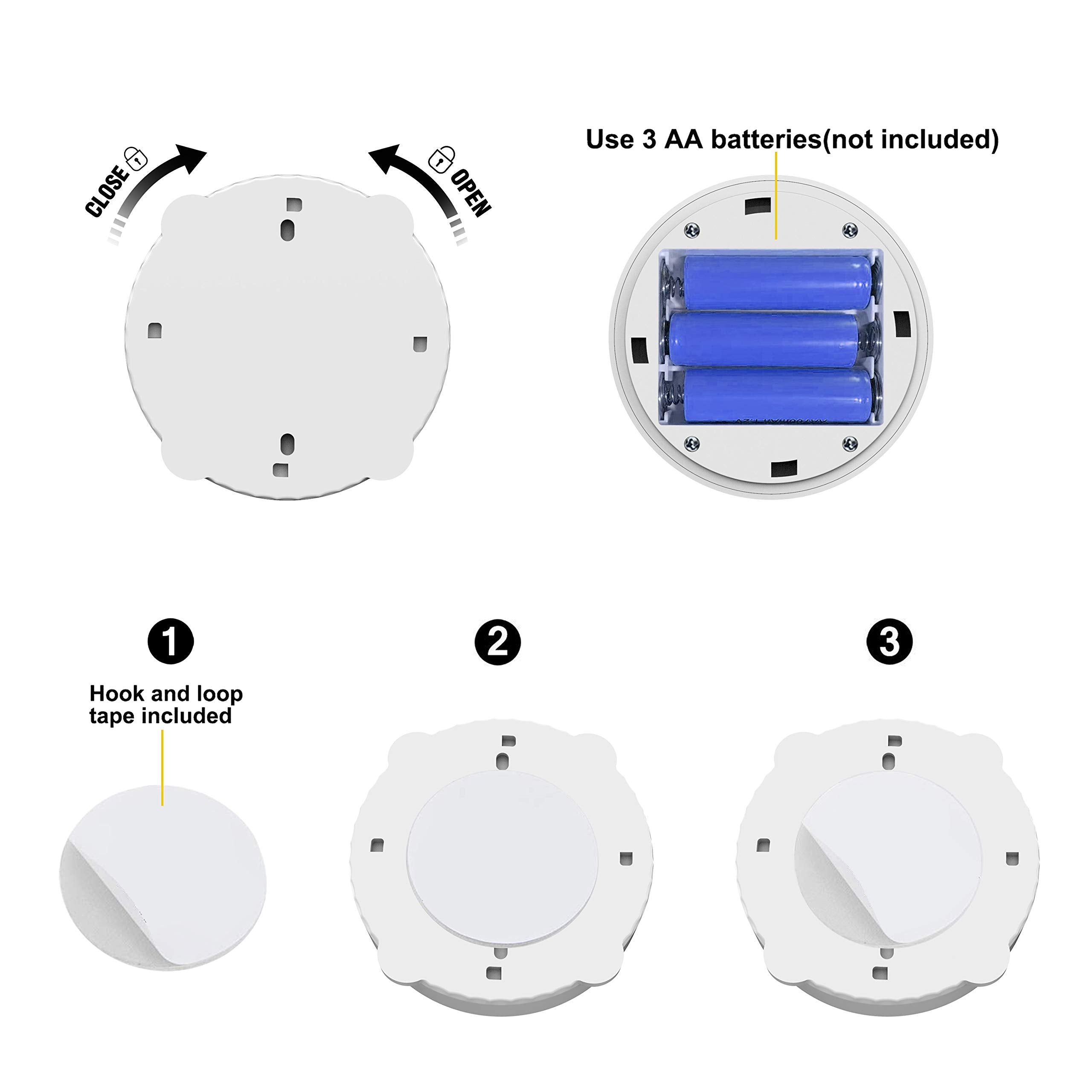 Amries Rgb Spotlight Led Puck Light - Battery Operated, Dimmable With Remote, 2-Pack
