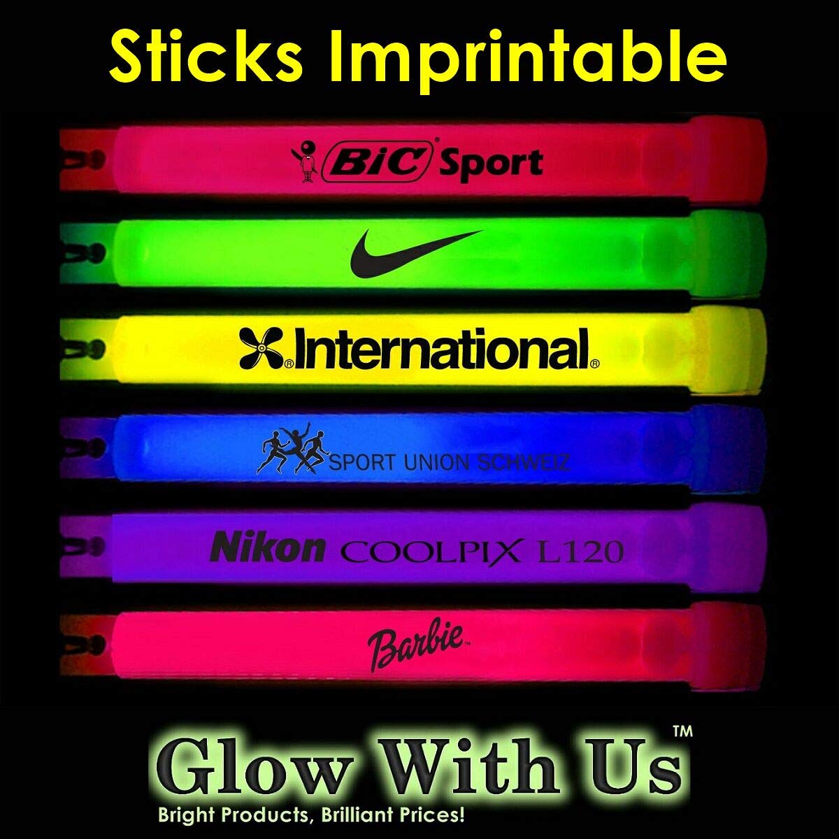 Glow With Us Glow Sticks - 600 Pack, 6” White Industrial Grade, 12-14 Hour Glow, 3-Year Shelf Life