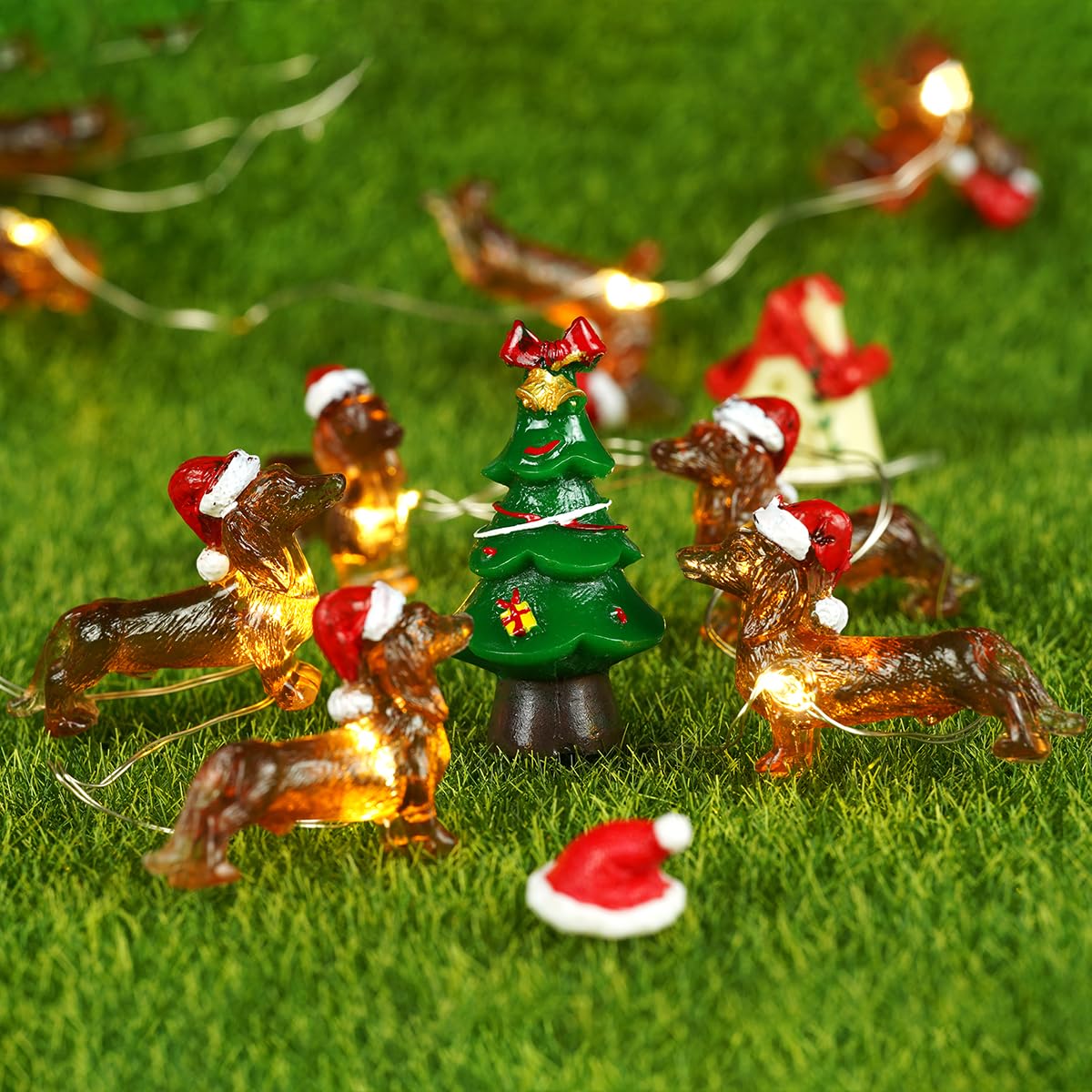 KAiSnova Dachshund Dog String Lights, 10ft, 30 LEDs, Copper, with Remote Control & Timer for Indoor/Outdoor Decoration