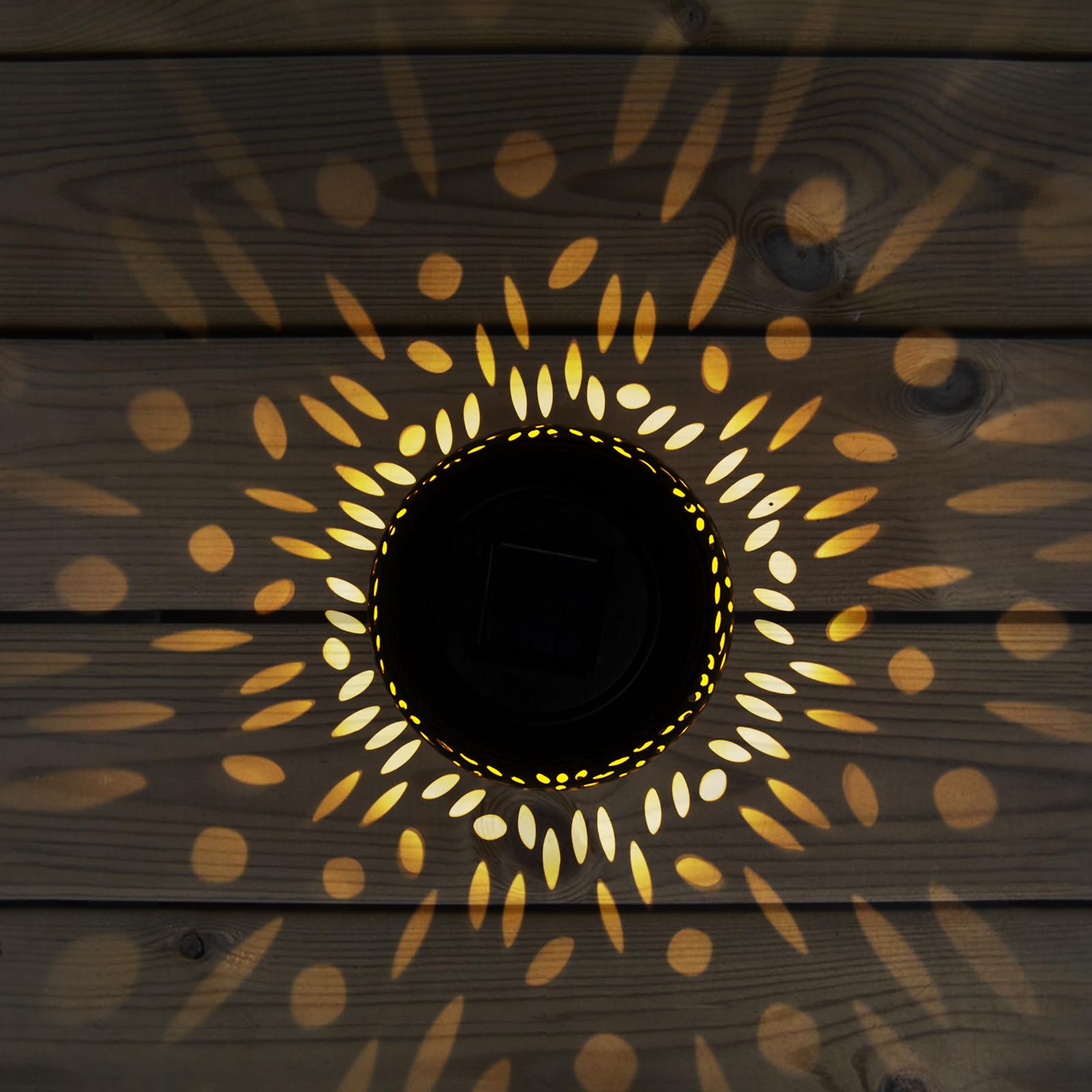 Solar Lantern Outdoor Patio Decor - Solar Lanterns Outdoor Waterproof,Hollow Out Retro Metal Table Lights,Yard Porch Garden Balc