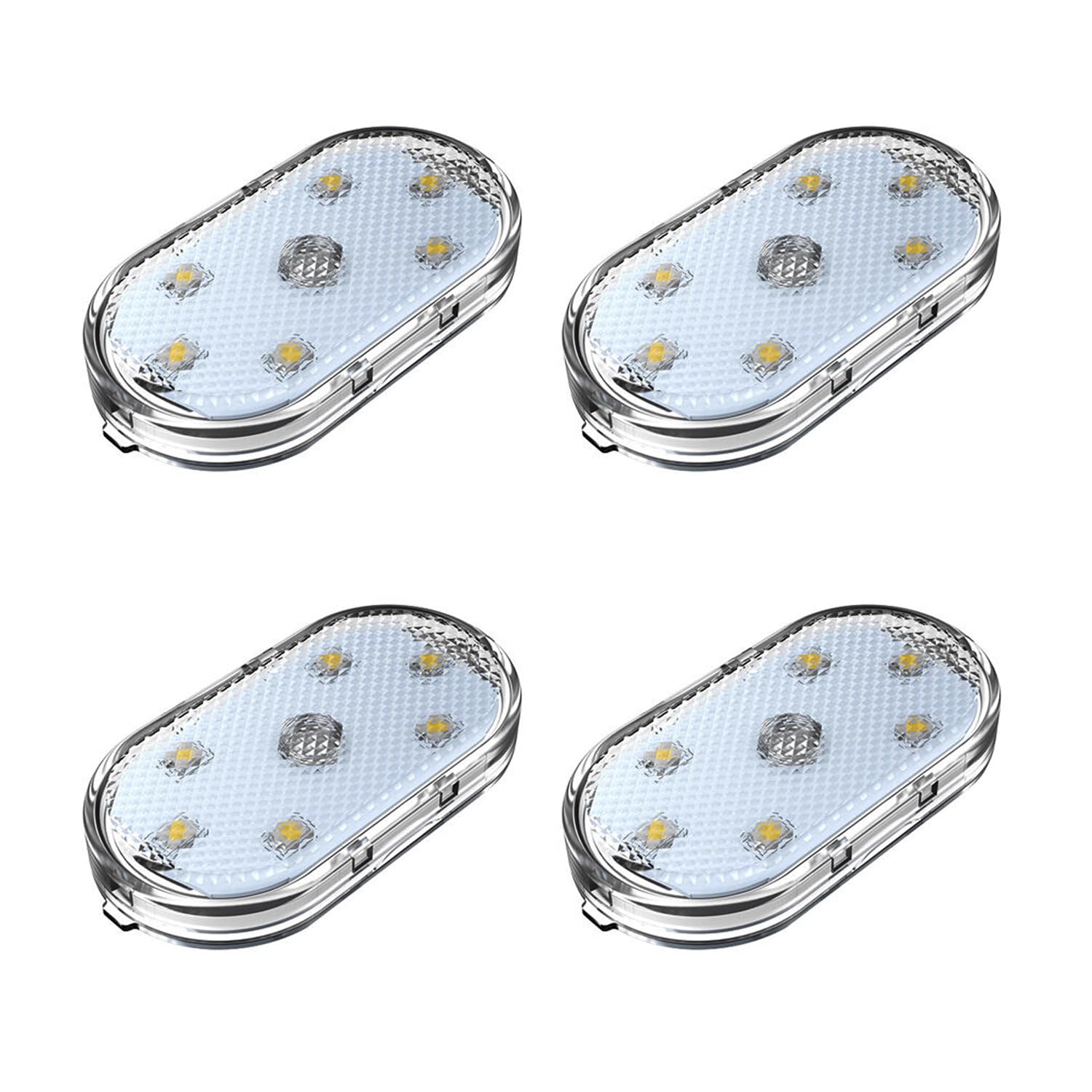 HASAIKA Mini LED Closet Light Wireless Touch Light USB Rechargeable Multi Color Cabinet Lighting for Bedroom Wardrobe Counter Kitchen (4Pcs/Pack) (Colorful)