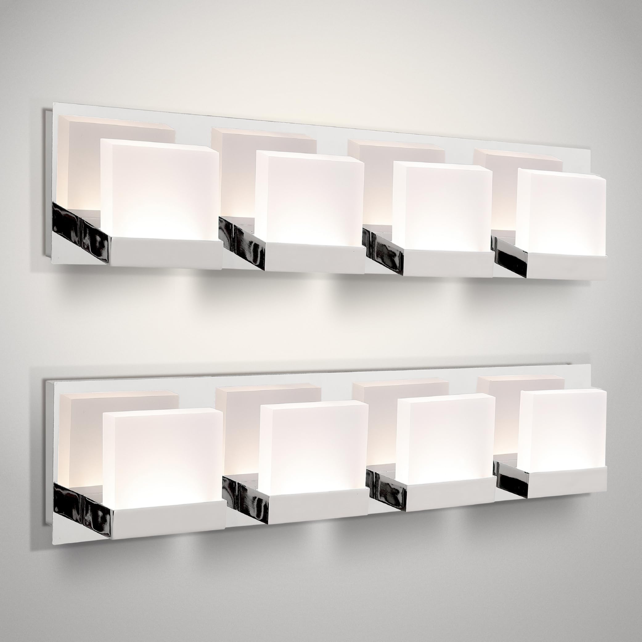 ASD LED Bathroom Vanity Light Fixture, 4-Lights 23W, Dimmable, ETL Listed, Chrome, 2 Pack, Model A-LVF24M-4D23CC