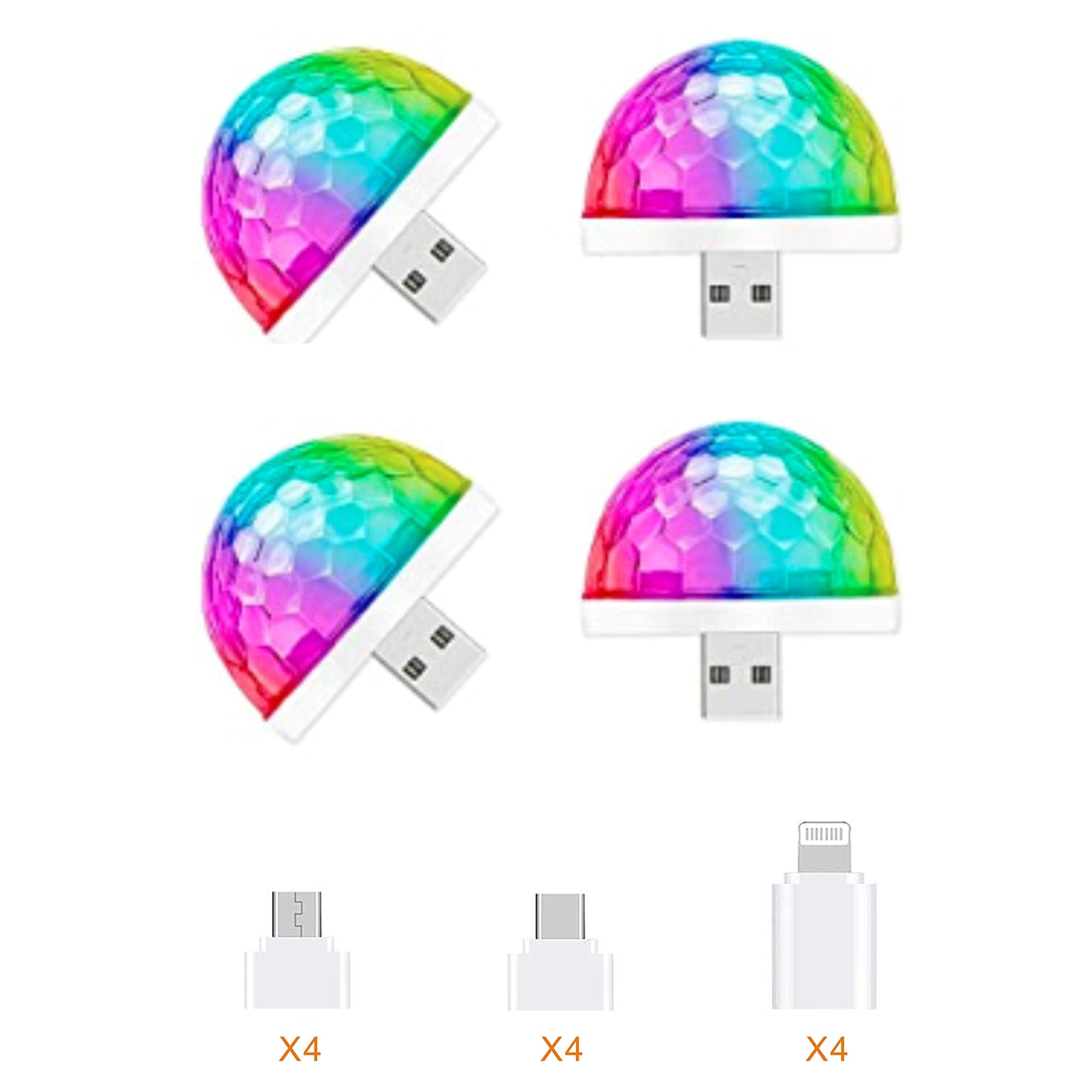USB Mini Disco Stick, Multi-coloured LED Atmosphere Stick, Sound-Activated Magic Strobe Party Light for Home & Room Dance Partie