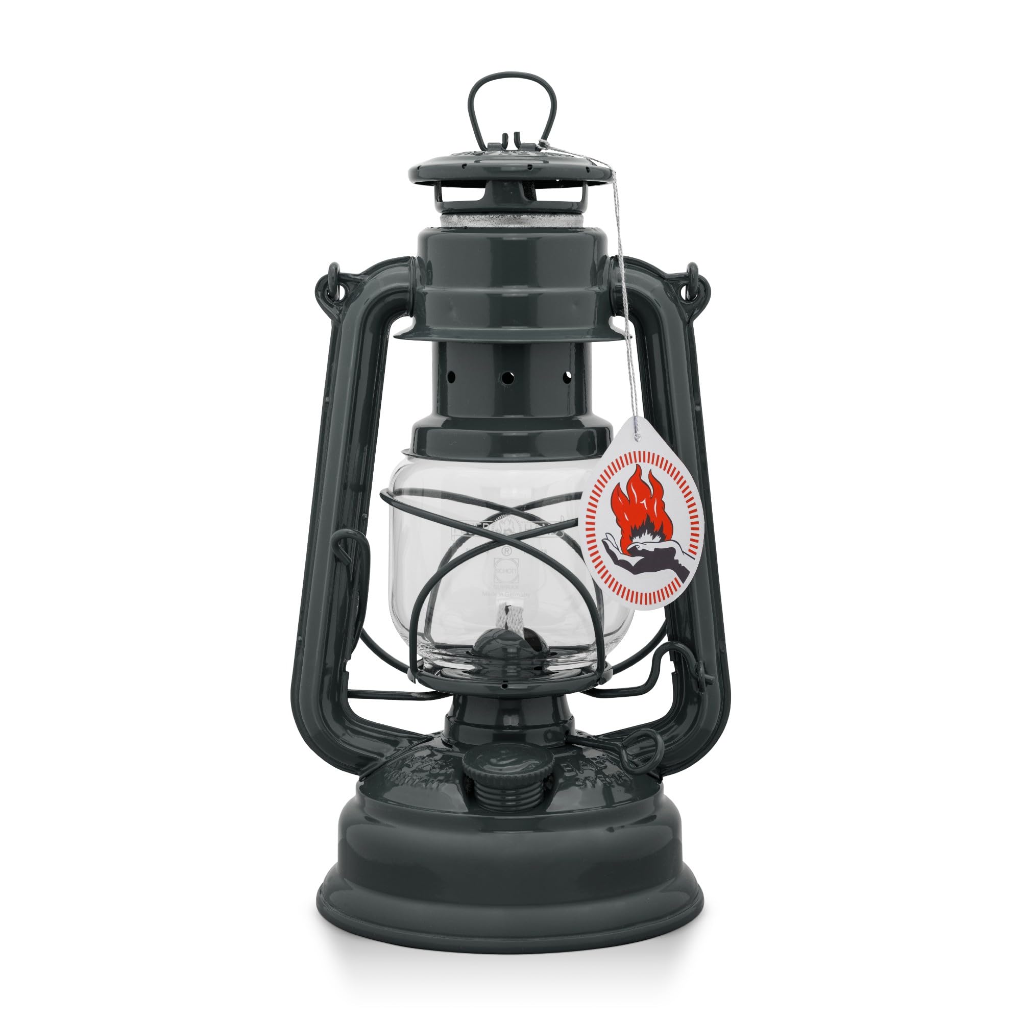Feuerhand Outdoor Kerosene Fuel Lantern  German Made Weather Resistant Baby Special 276 Galvanized Hurricane Lamp for Camping or Patio  10 inches  Gray