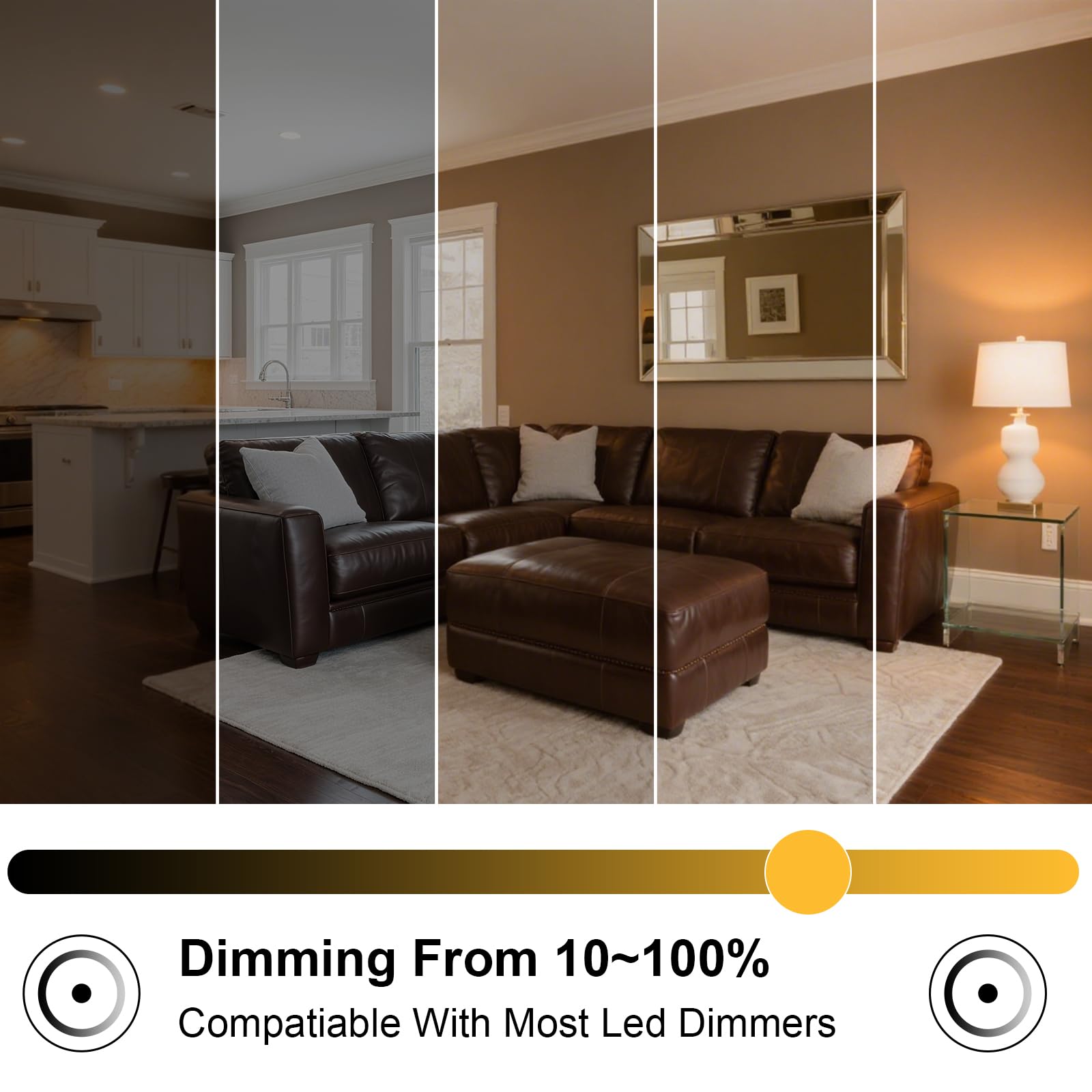 TZHILAN Dimmable E12 LED Bulbs 12W, 3000K Warm White, 1000 Lumen, Candelabra Light, 3-Pack, Model T289