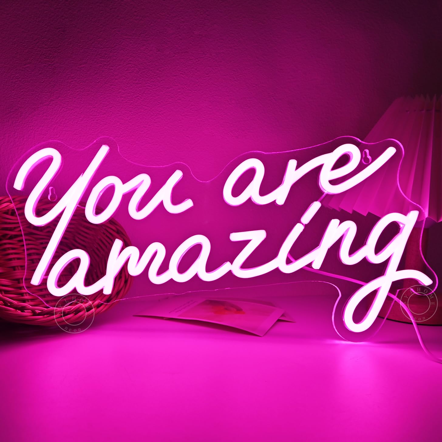 SYLHOME LED Neon Light Sign - Pink You Are Amazing, Acrylic, 15.75in X 8.94in, Kids Room Decor, Wall Art for Parties and Gifts