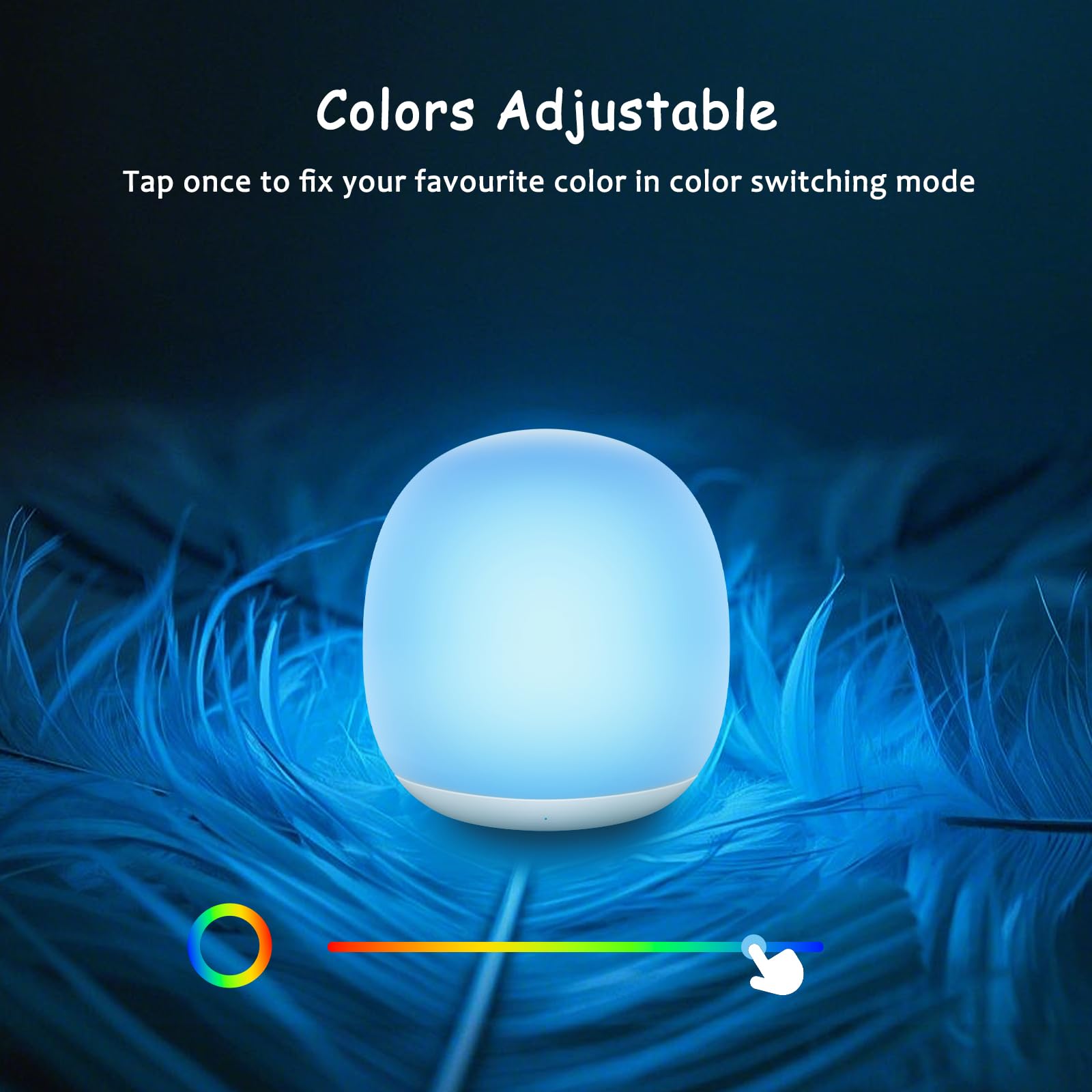 Tyute Night Light for Kids, Egg Night Light for Nursery,RGB Color Changing&Dimmable Touch Control Baby Light with Timer, Silicon