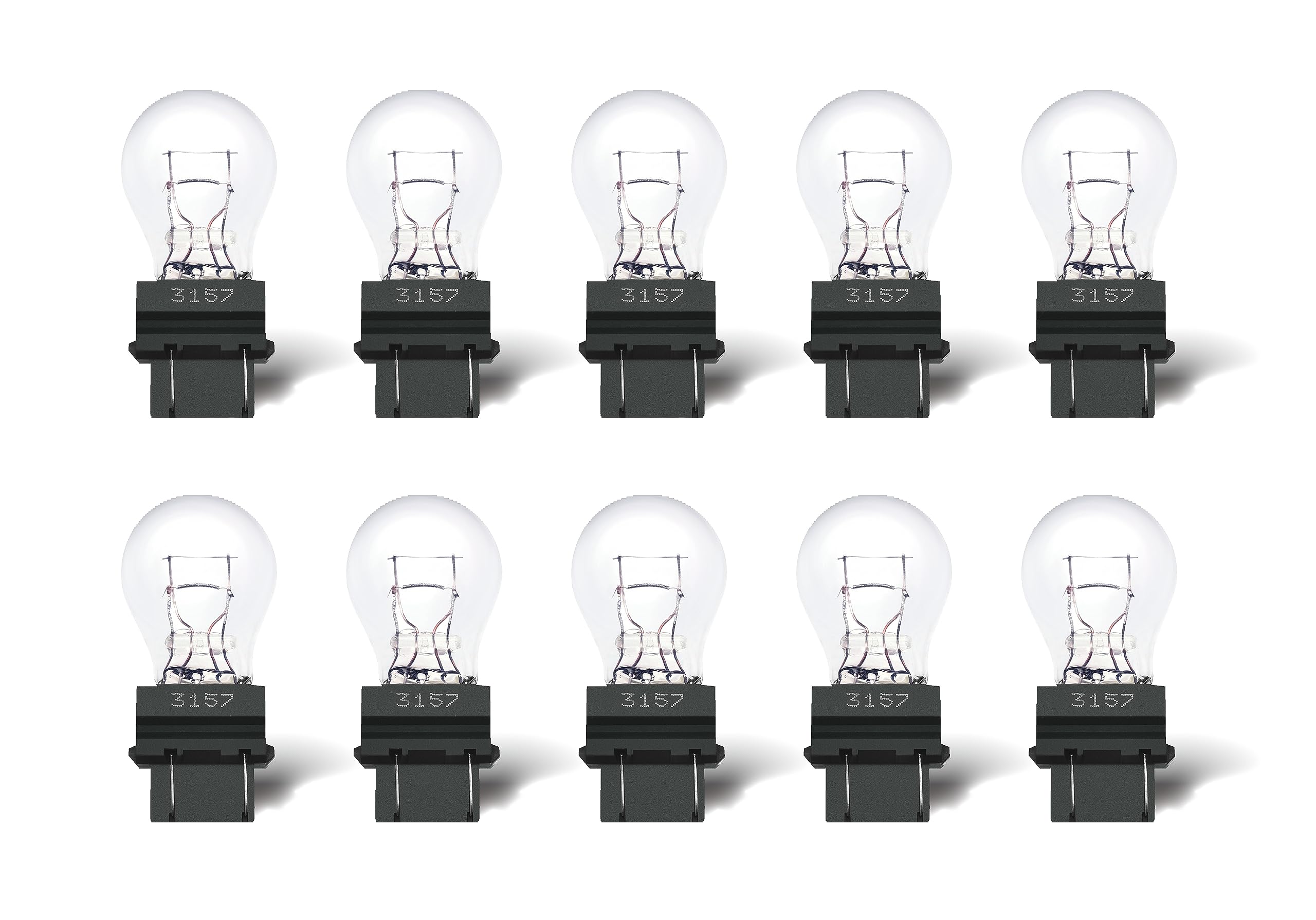 Rafeal Auto 3157 Light Bulb 10 Pack, Automotive Brake & Turn Signal Replacement Bulbs for Cars, Trucks, SUVs
