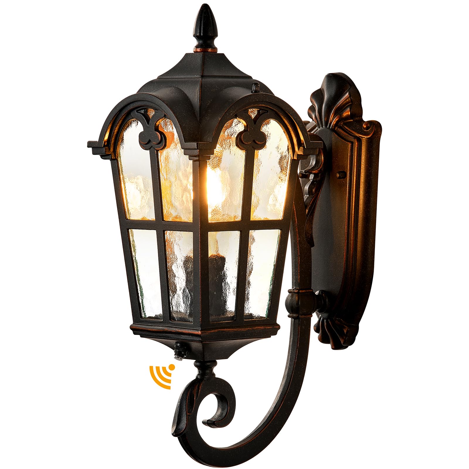 VIANIS Outdoor Wall Light, Aluminum Dusk to Dawn Lantern, Oil Rubbed Bronze, 1-Pack, Model V8113U