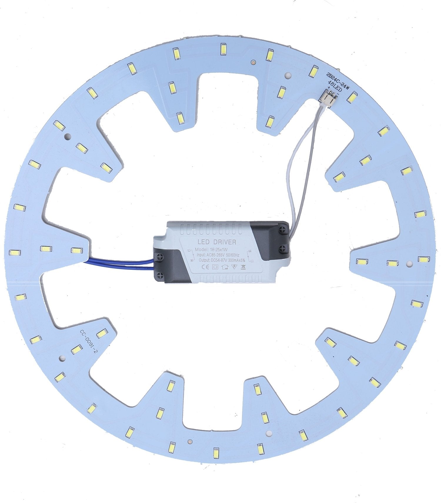 1-Pack Led Panel Ceiling Light Fixtures 24w 5730 SMD Circle Annular Round Replacement Board Bulb 3500K (Warm White)