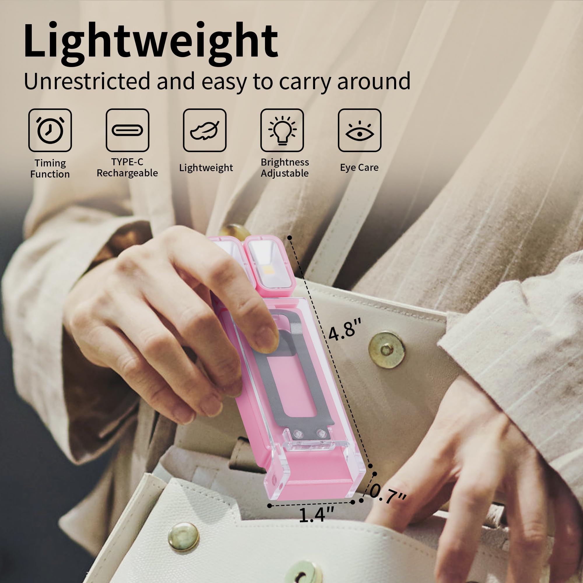 Dott Arts Book Light,Dual-Heads Reading Light for Bedtime with Screen Display.Rechargeable Ultralight Clip on LED Bookmark Lamp