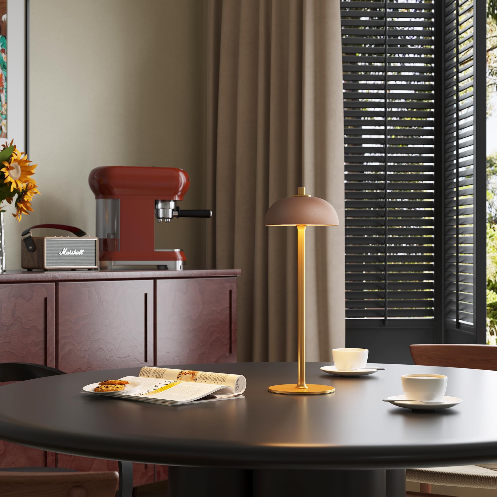 Jonemo Rechargeable Cordless Table Lamp - 5000Mah Battery Powered Lamp, 3 Color Modes Stepless Dimming Led Table Light With Memo