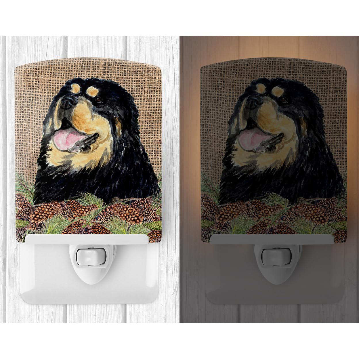 Carolines Treasures Ceramic Night Light, Tibetan Mastiff Design, UL-Certified, 6x4x3in, Multicolor, Model SS4101CNL