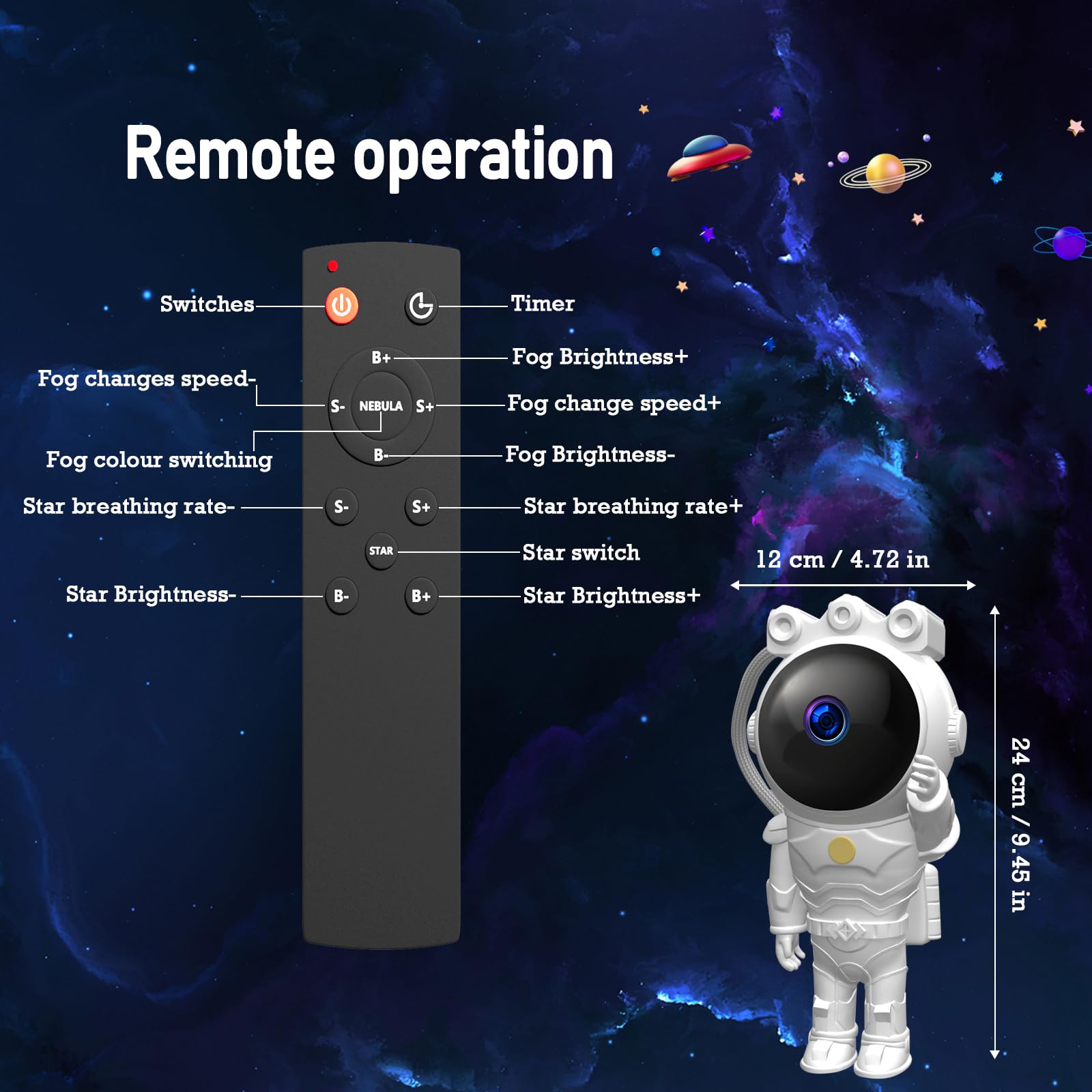 Astronaut Galaxy Projector,Starry Nebula Ceiling Lamp With Timer And Remote, Star Projector For Bedroom,Led Night Light For Kids,Gifts For Adults, Christmas, Birthday,Home Decor Aesthetic