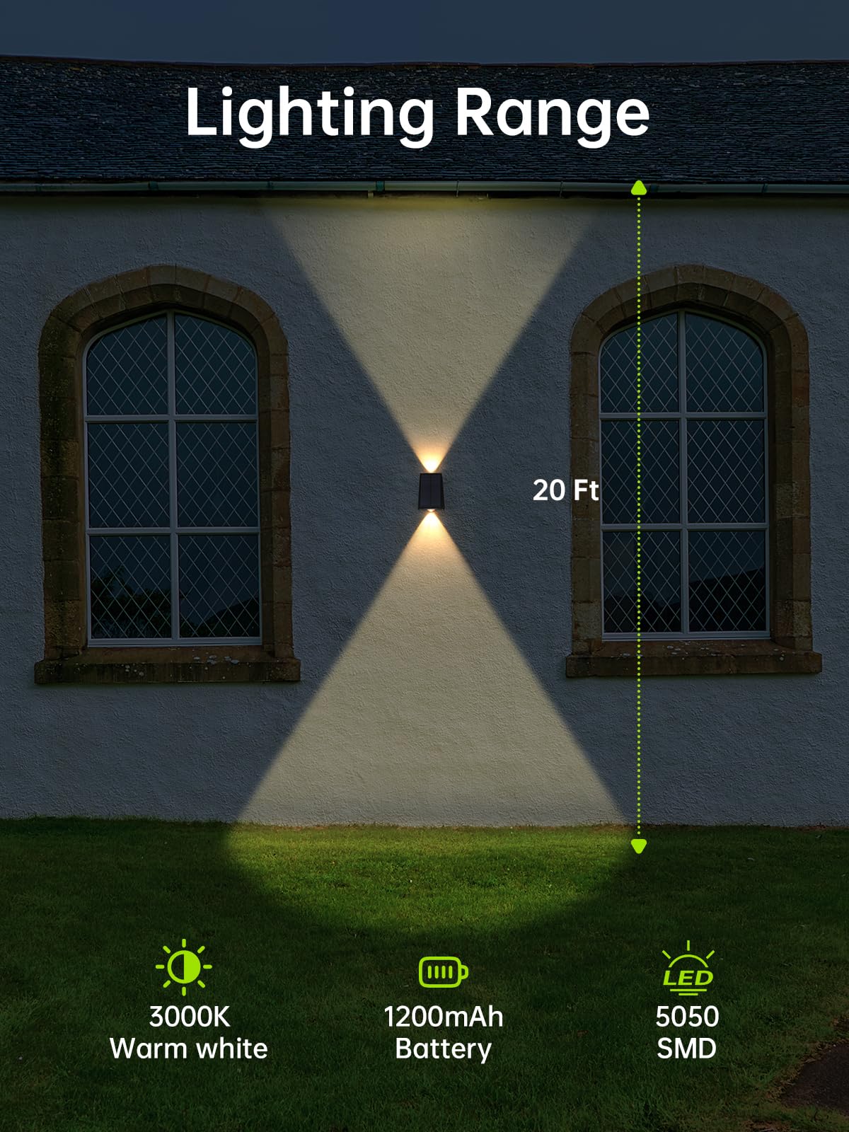 Mrzxy Solar Wall Lights Outdoor Waterproof Sconce Up Down Dusk To Dawn For Fence, Porch, Deck, Outside (Warm White, 2 Pack)